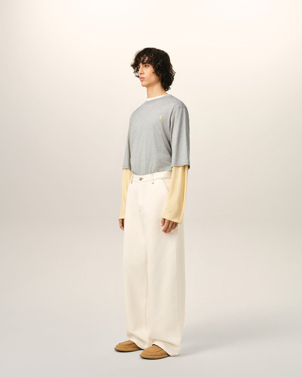White Cotton Wide Fit Trousers