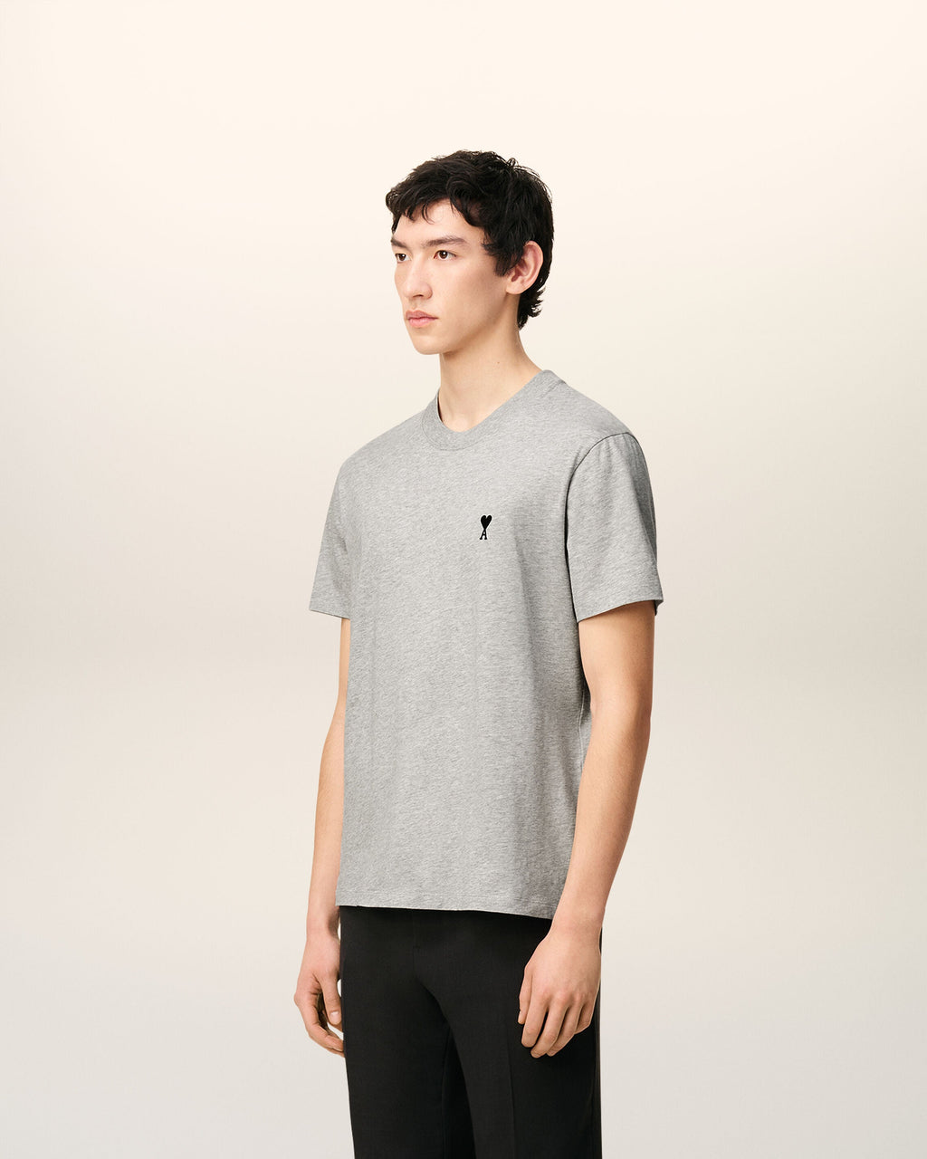 Grey Cotton Contrasted Adc Tshirt