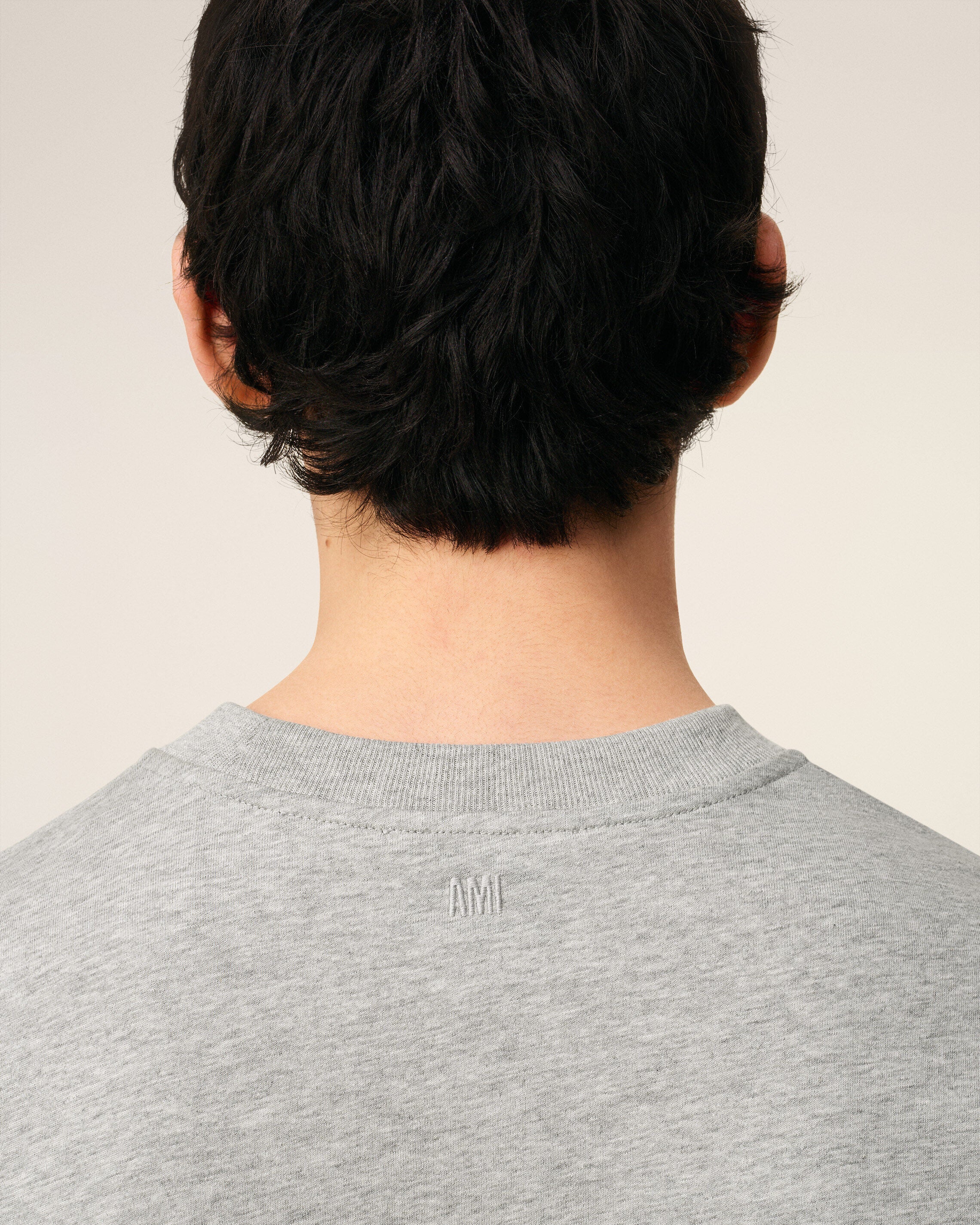 Grey Cotton Contrasted Adc Tshirt