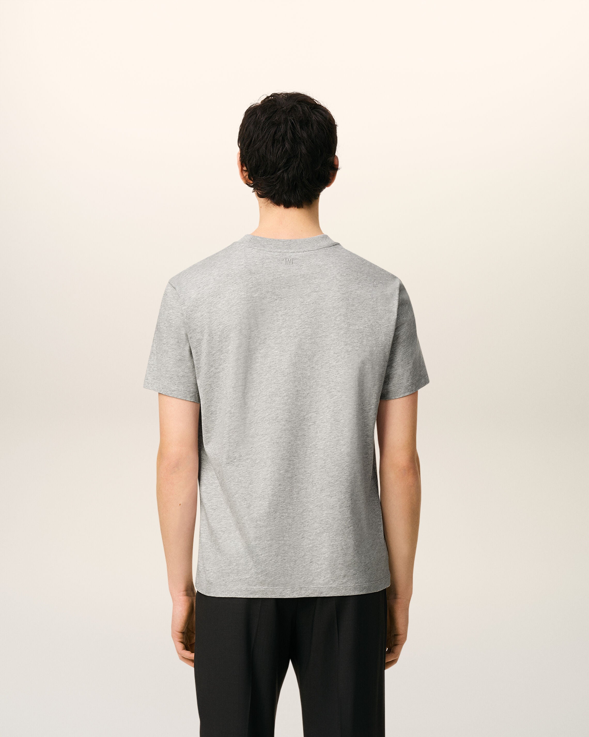 Grey Cotton Contrasted Adc Tshirt