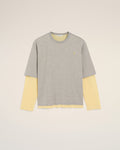 Grey Cotton Double-Sleeve Effect Ami De Coeur T-Shirt