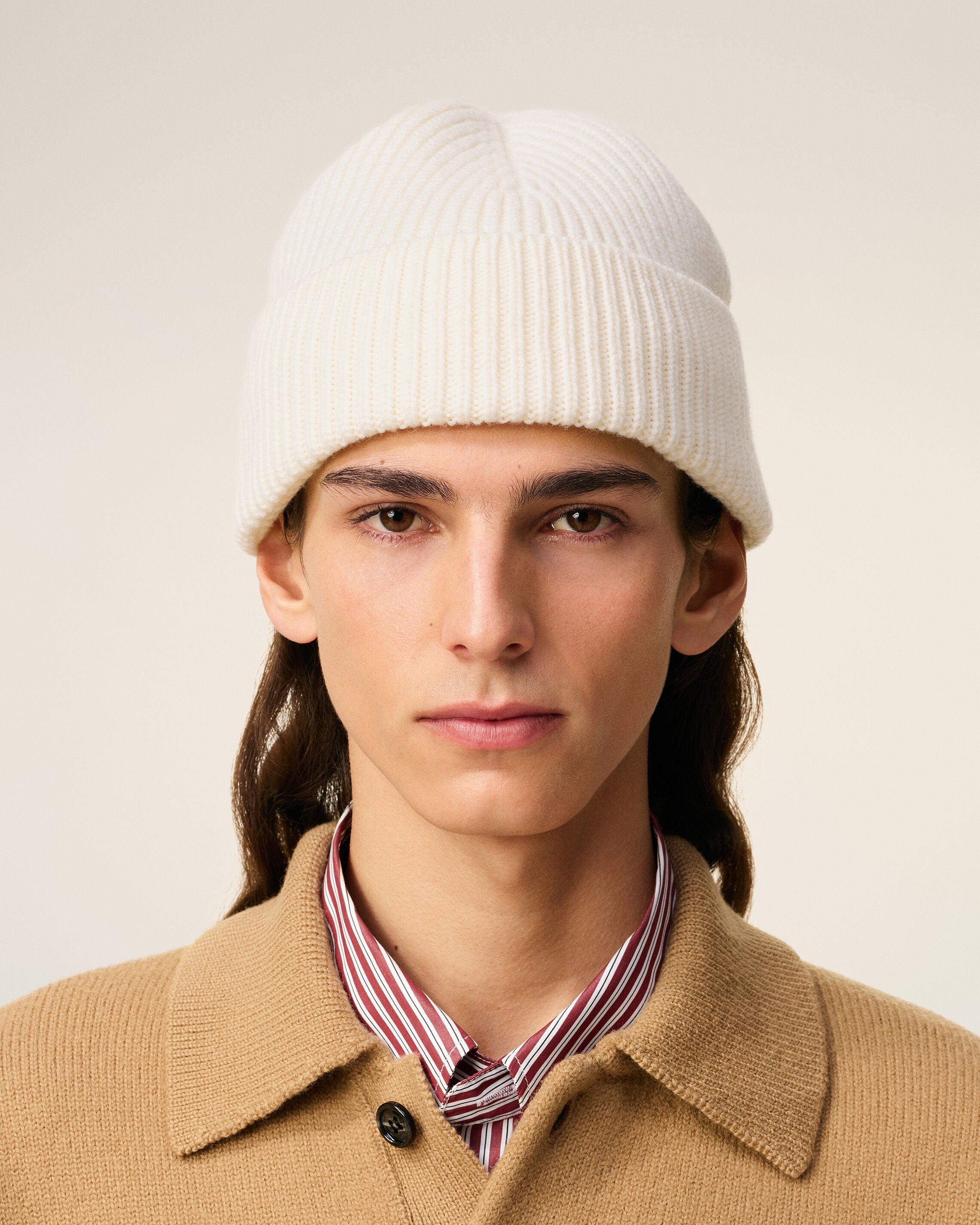 White Wool Ami De Coeur Beanie
