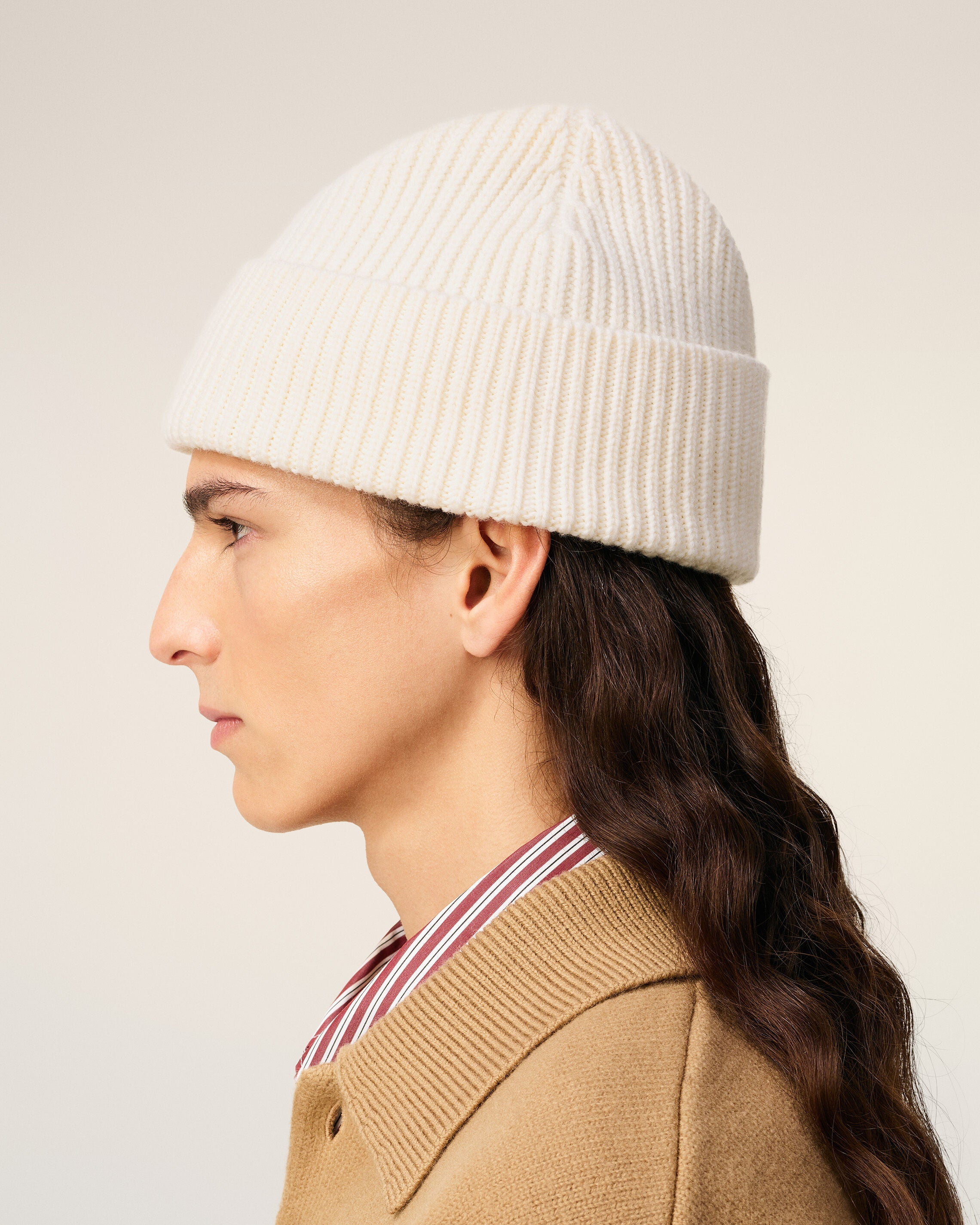 White Wool Ami De Coeur Beanie