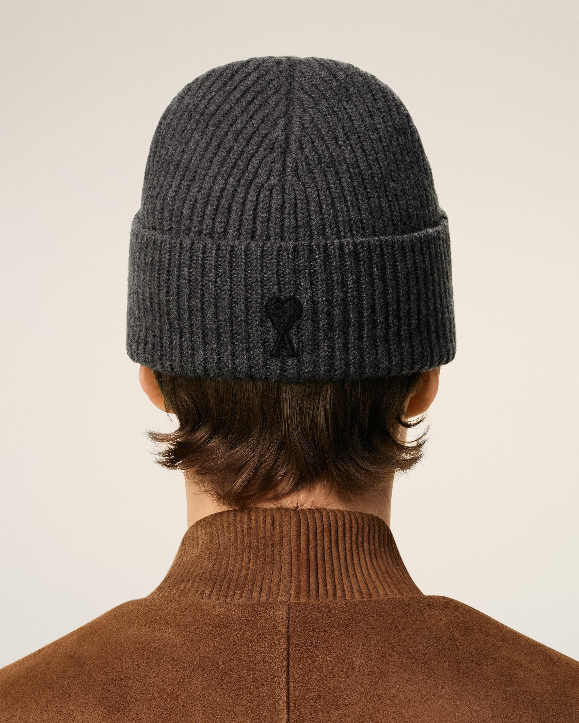 Grey Wool Ami De Coeur Beanie