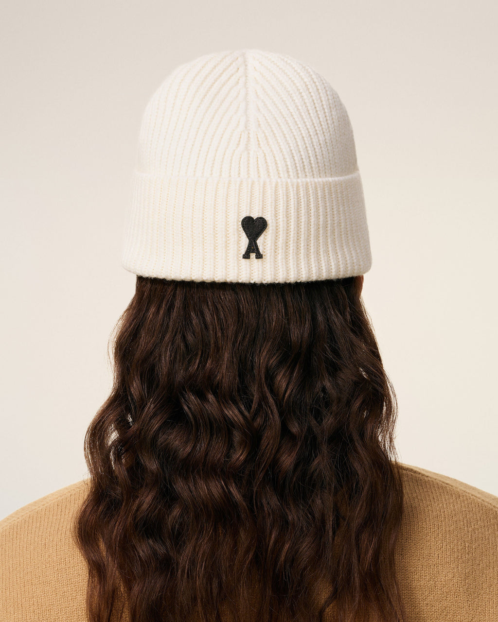 White Wool Ami De Coeur Beanie