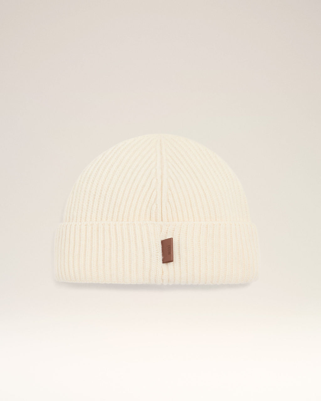 White Wool Ami Leather Label Beanie