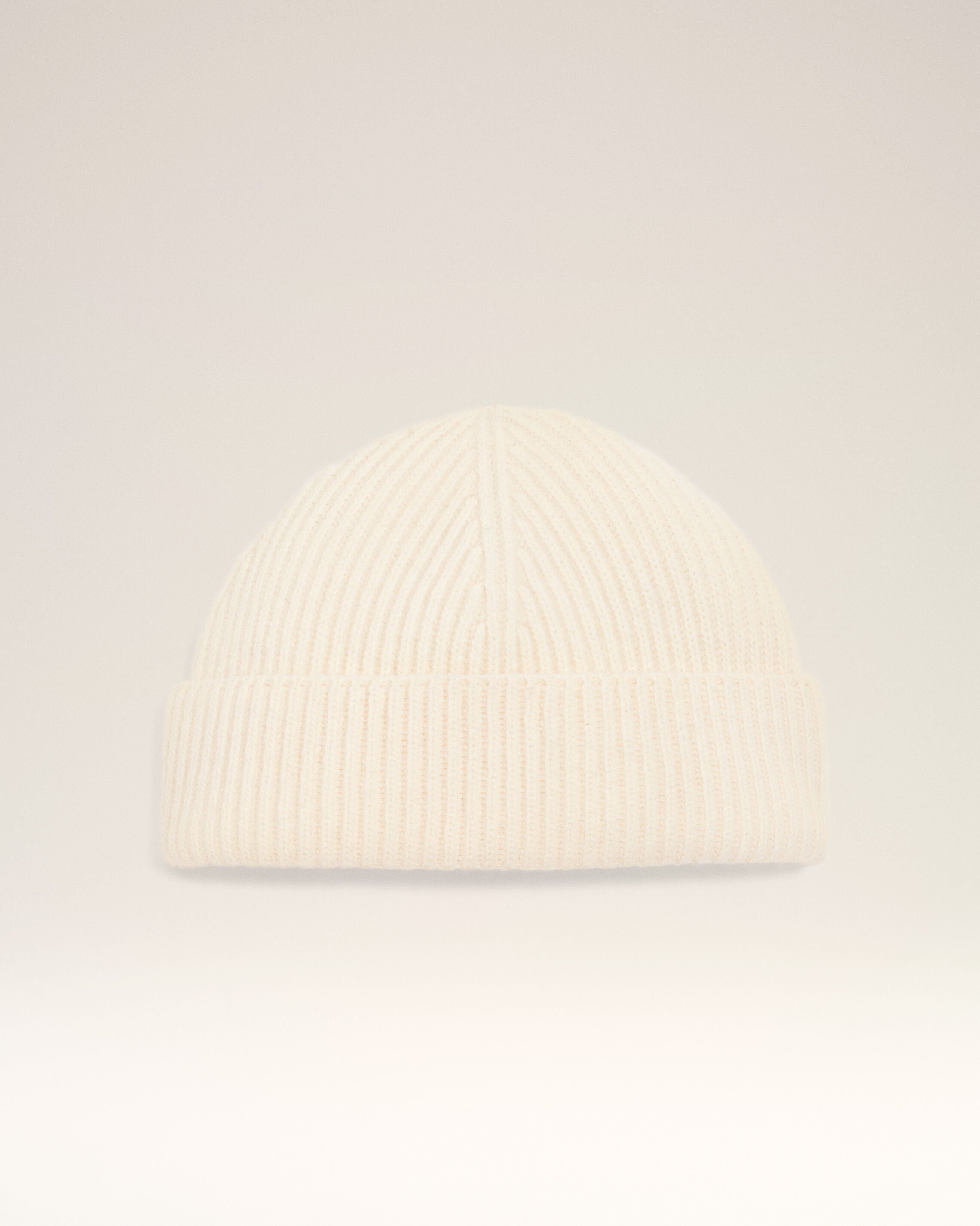 White Wool Ami Leather Label Beanie