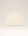 White Wool Ami Leather Label Beanie