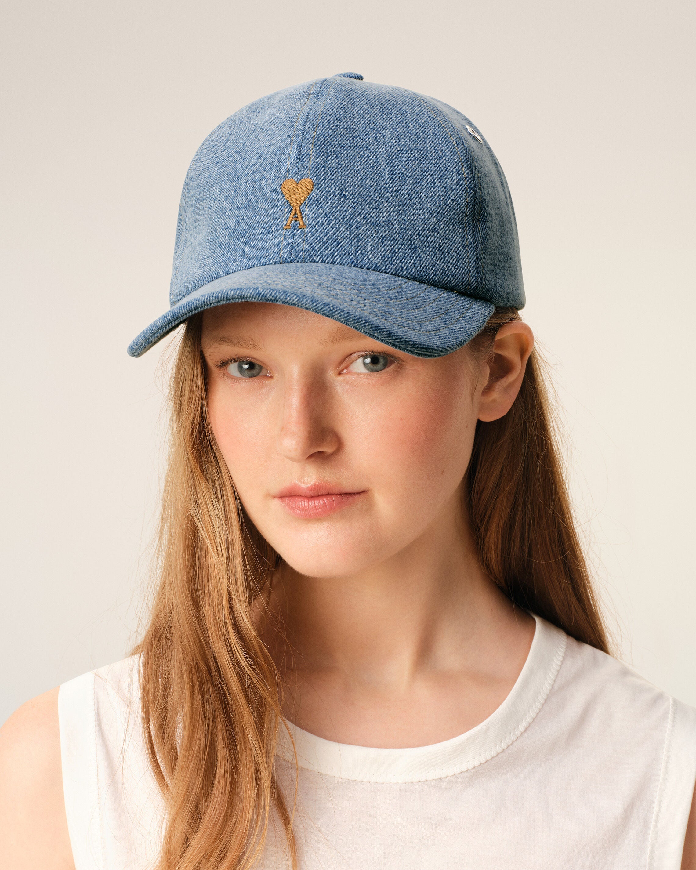 Blue Denim Ami De Coeur Embroidery Cap