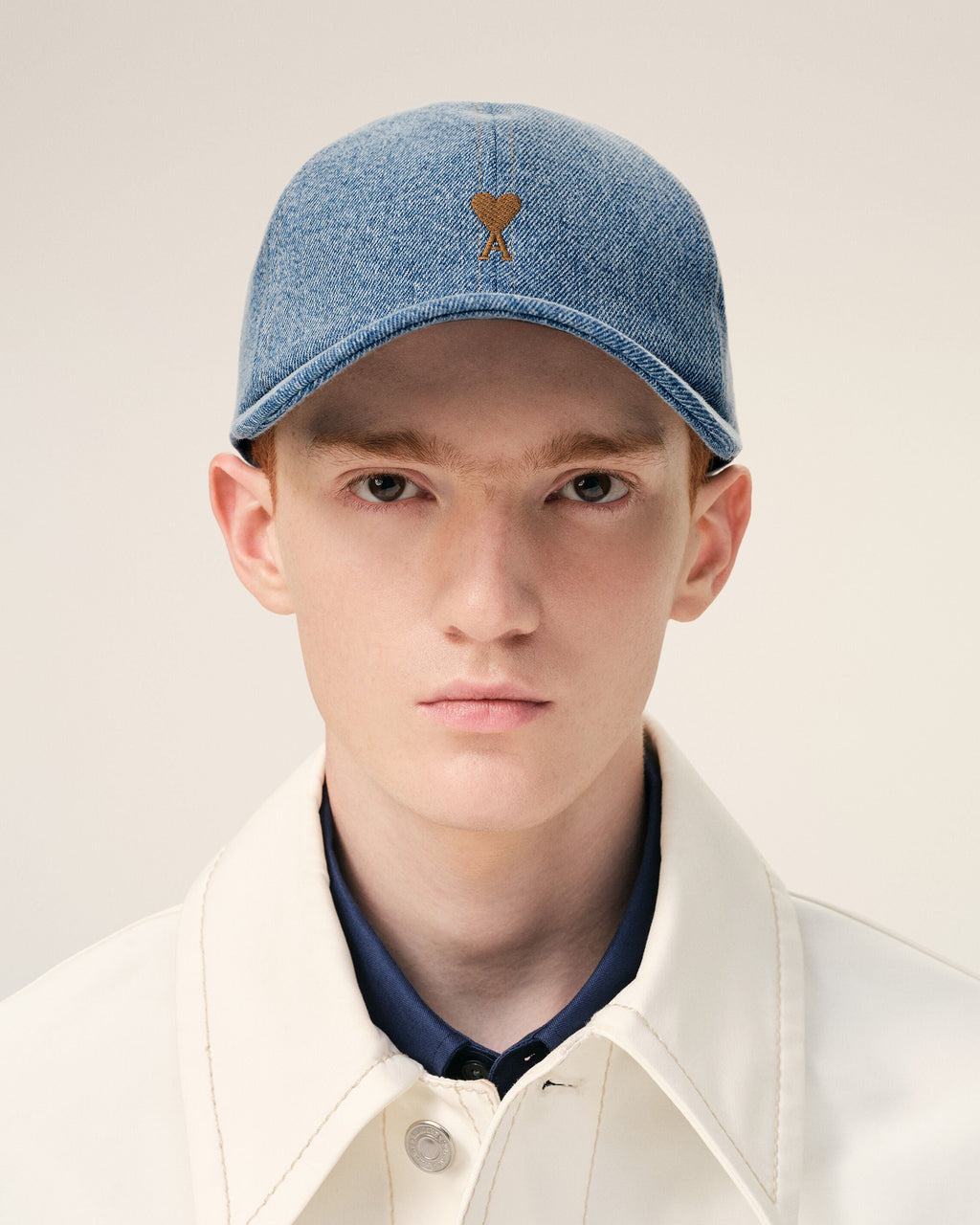 Blue Denim Ami De Coeur Embroidery Cap