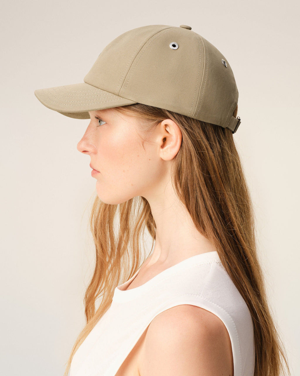 Beige Cotton Ami De Coeur Embroidery Cap