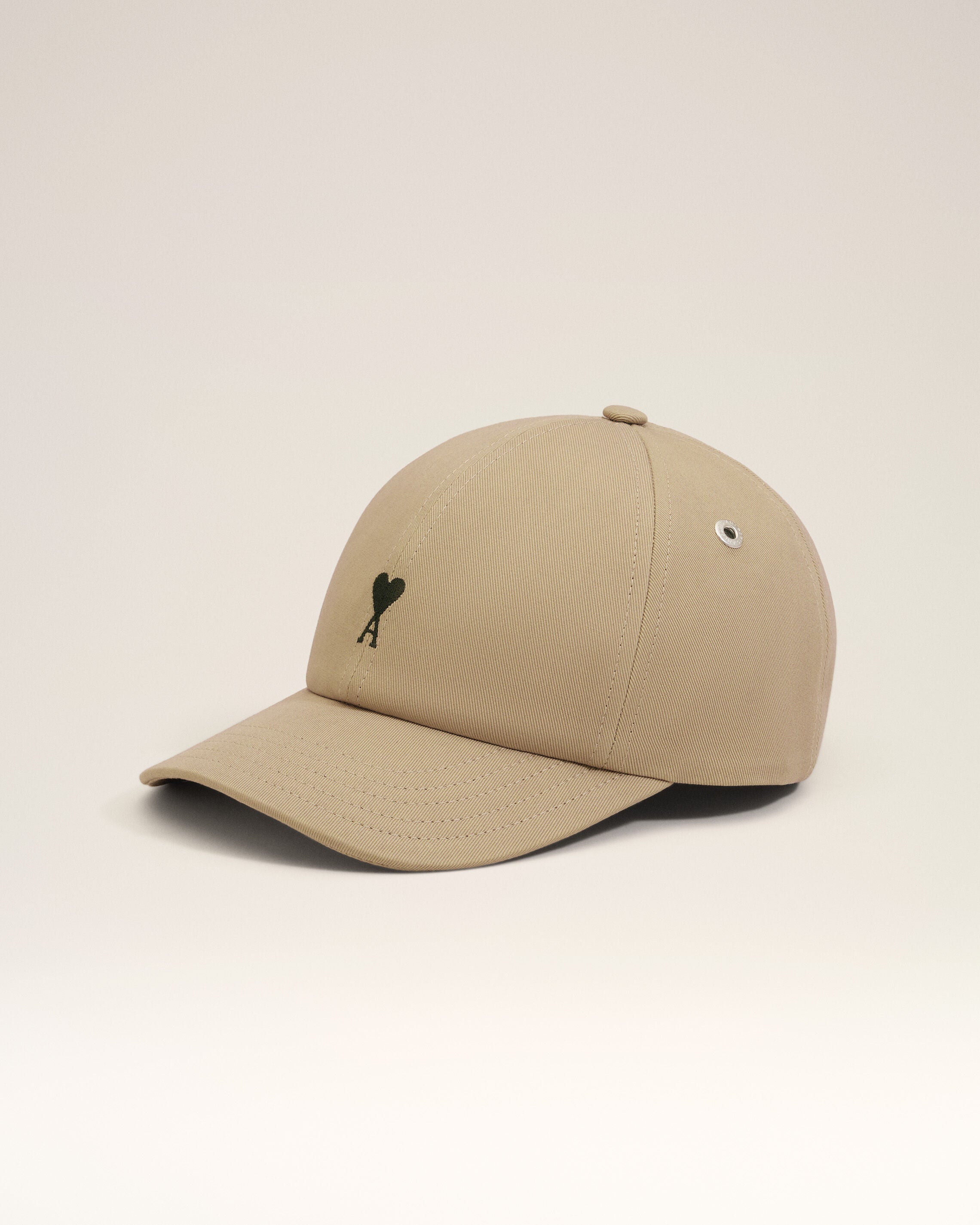 Beige Cotton Ami De Coeur Embroidery Cap