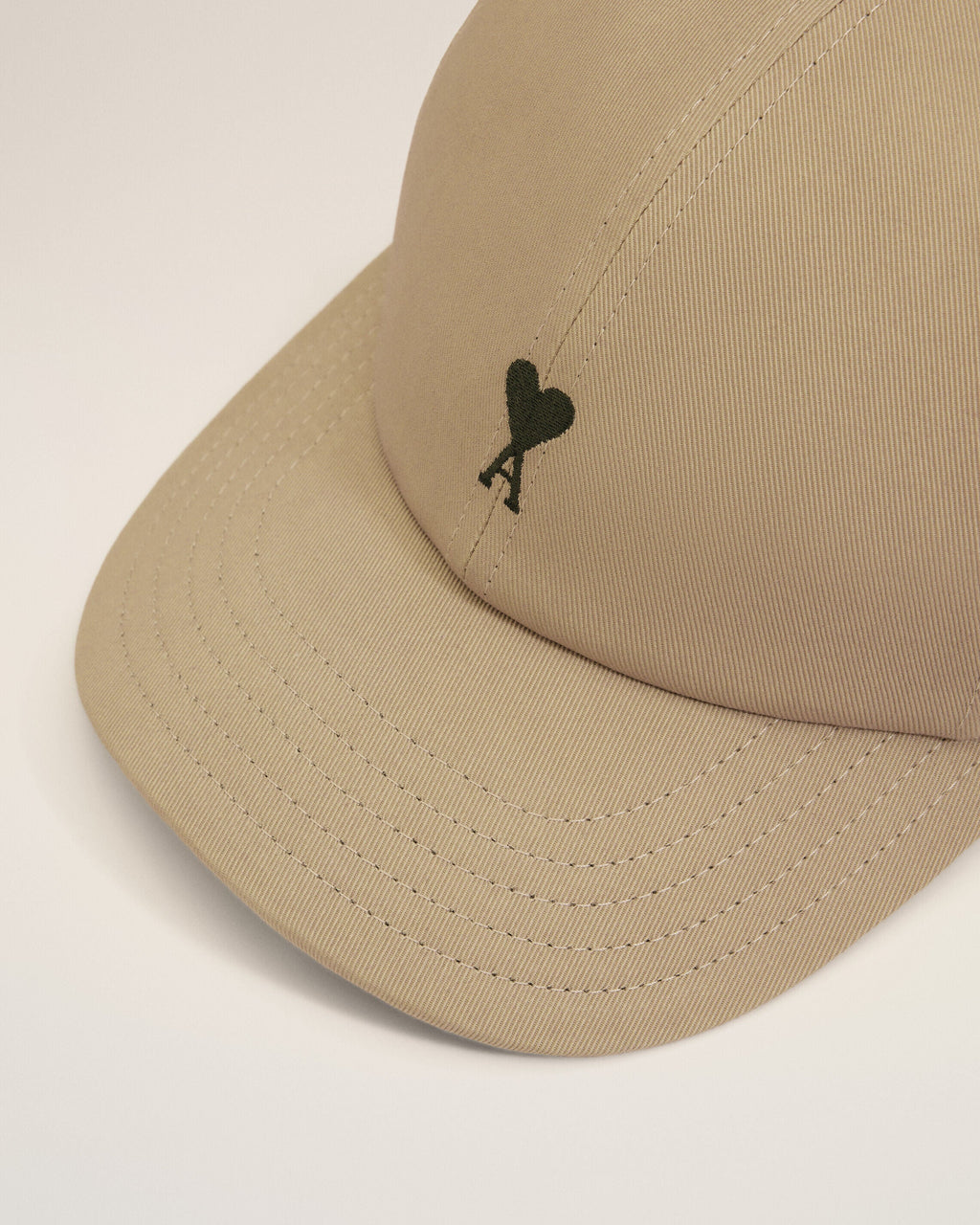 Beige Cotton Ami De Coeur Embroidery Cap
