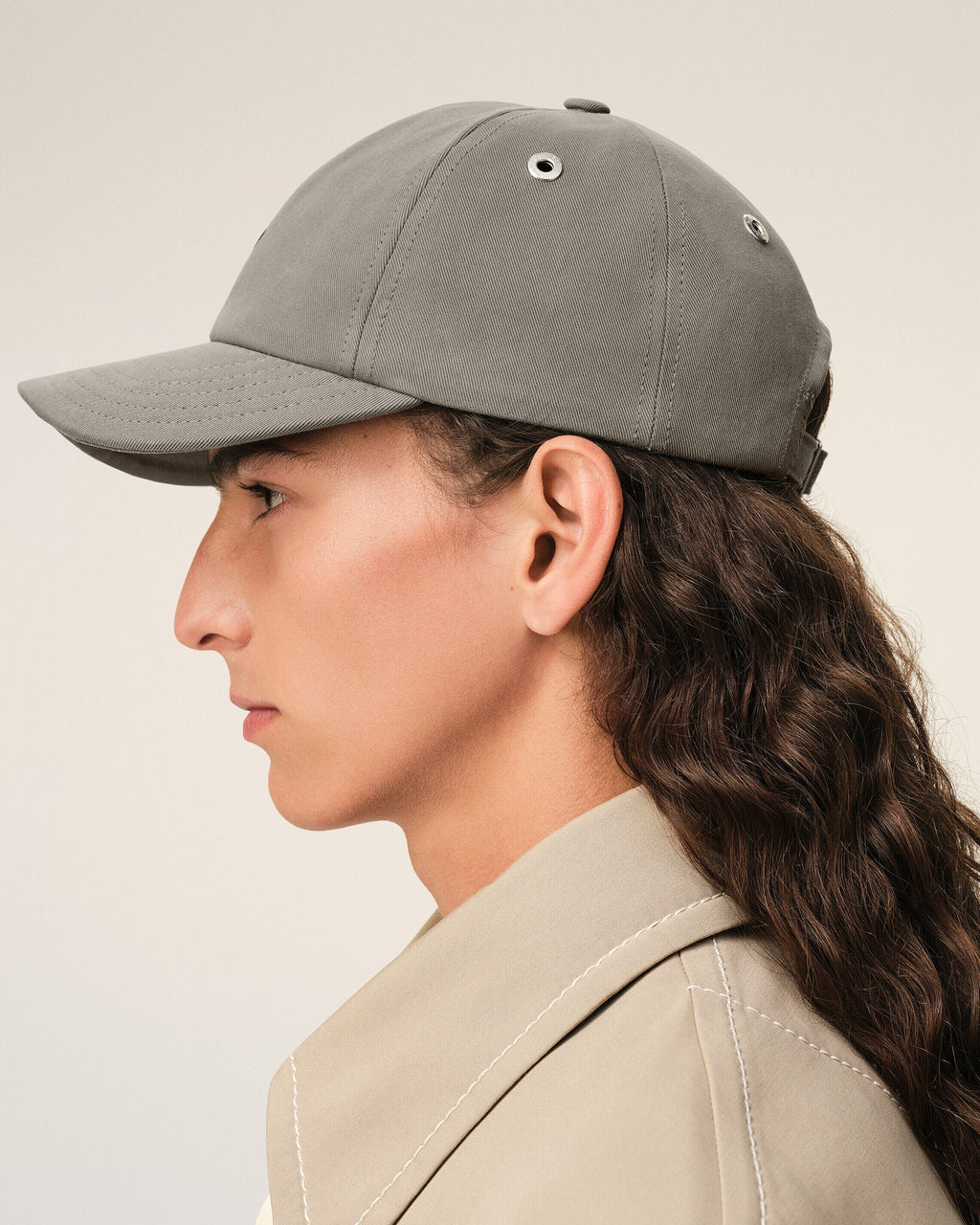Grey Cotton Ami De Coeur Embroidery Cap