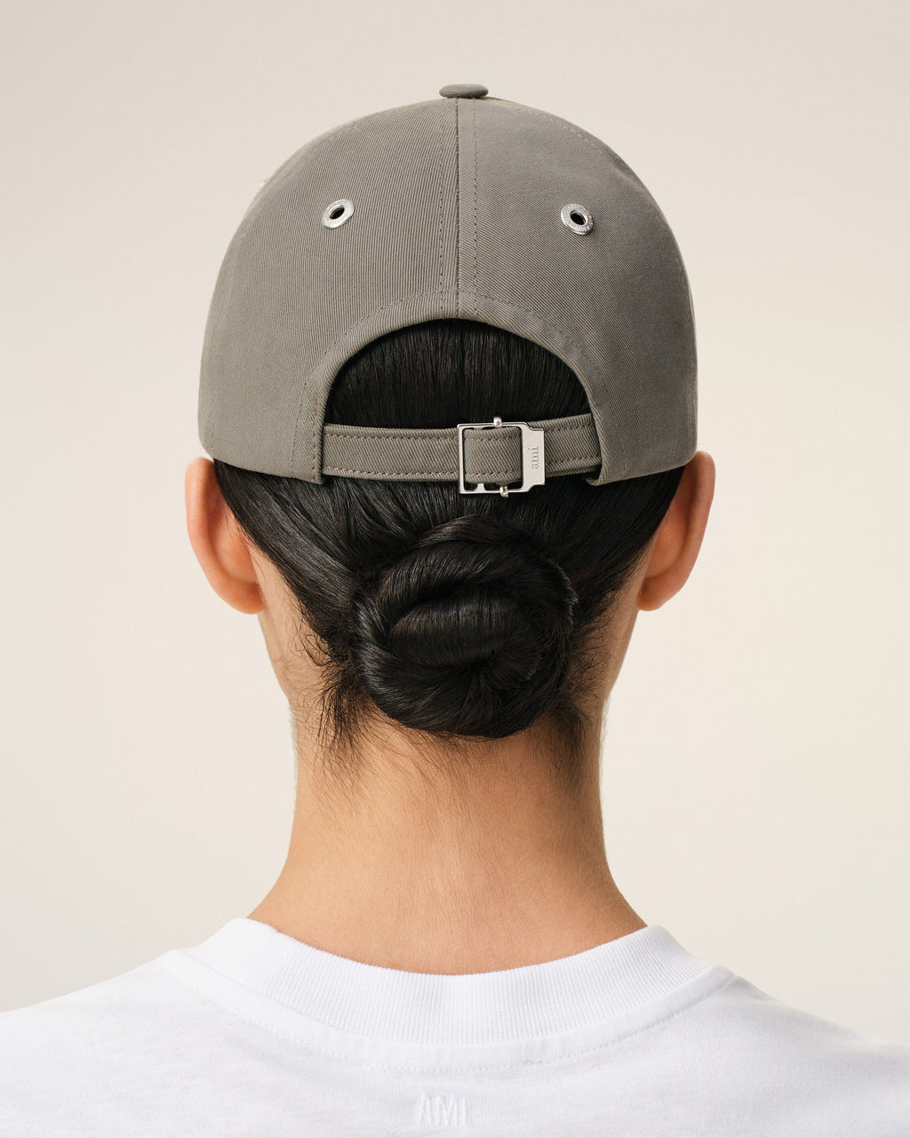 Grey Cotton Ami De Coeur Embroidery Cap