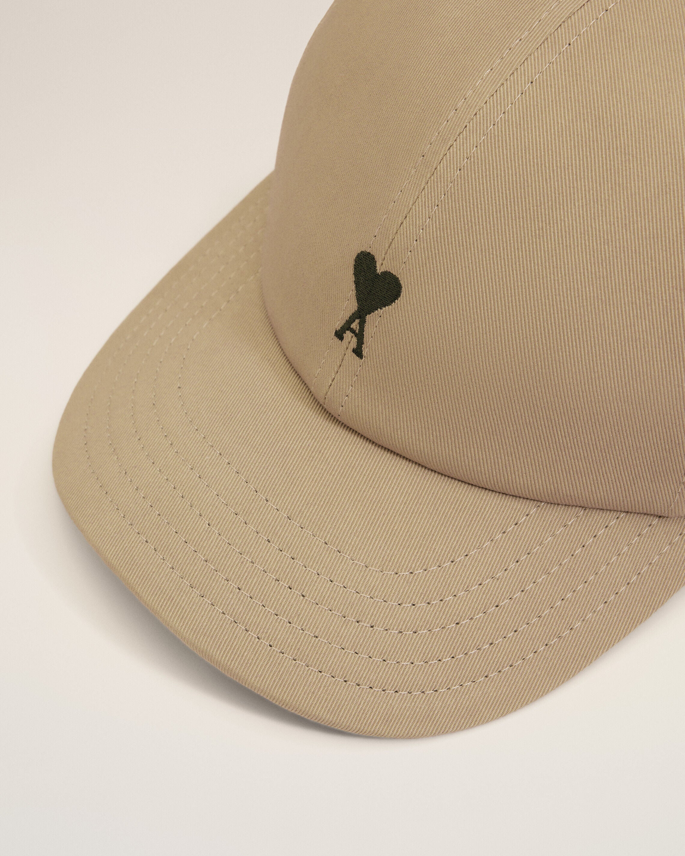 Beige Cotton Ami De Coeur Embroidery Cap