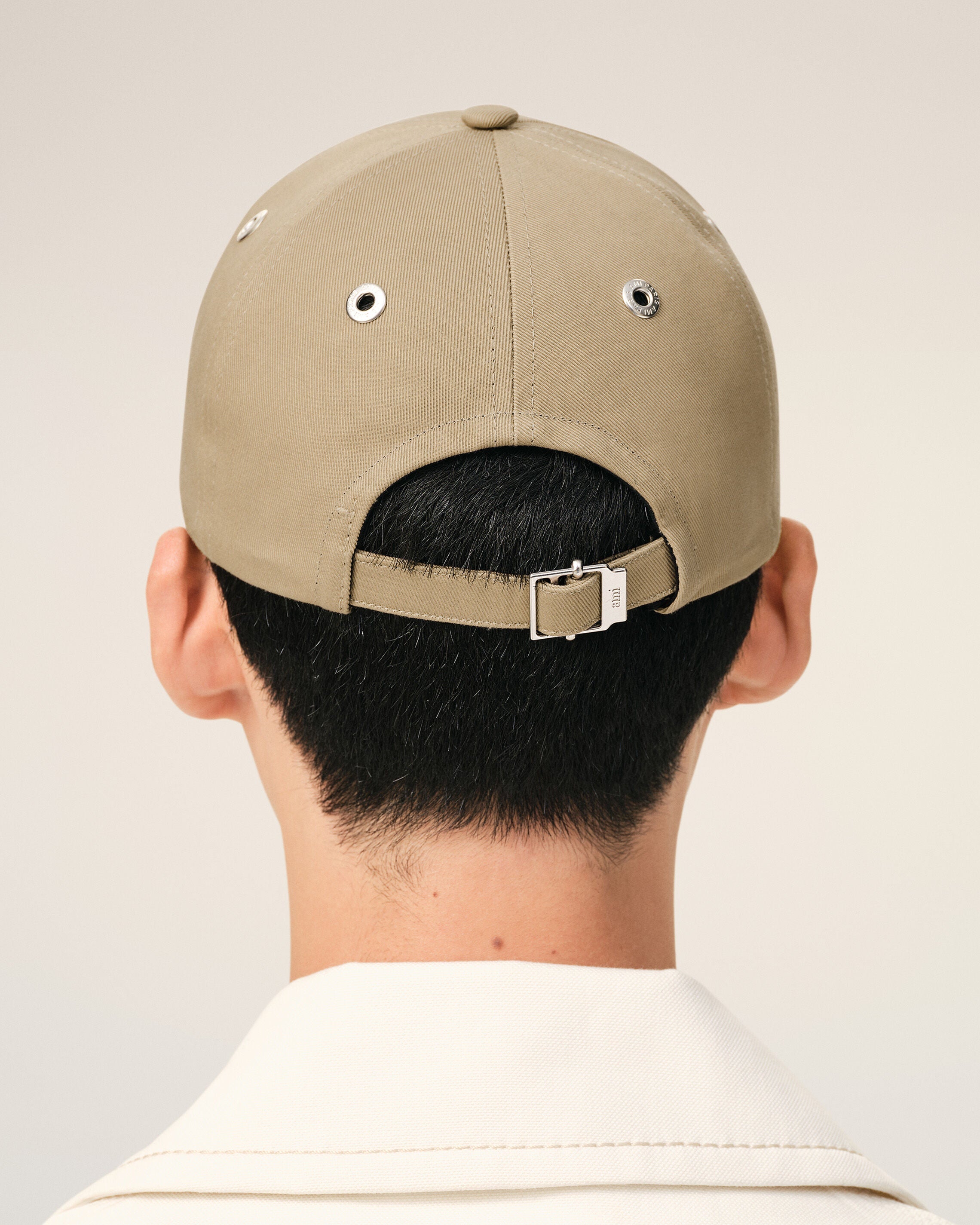 Beige Cotton Ami De Coeur Embroidery Cap