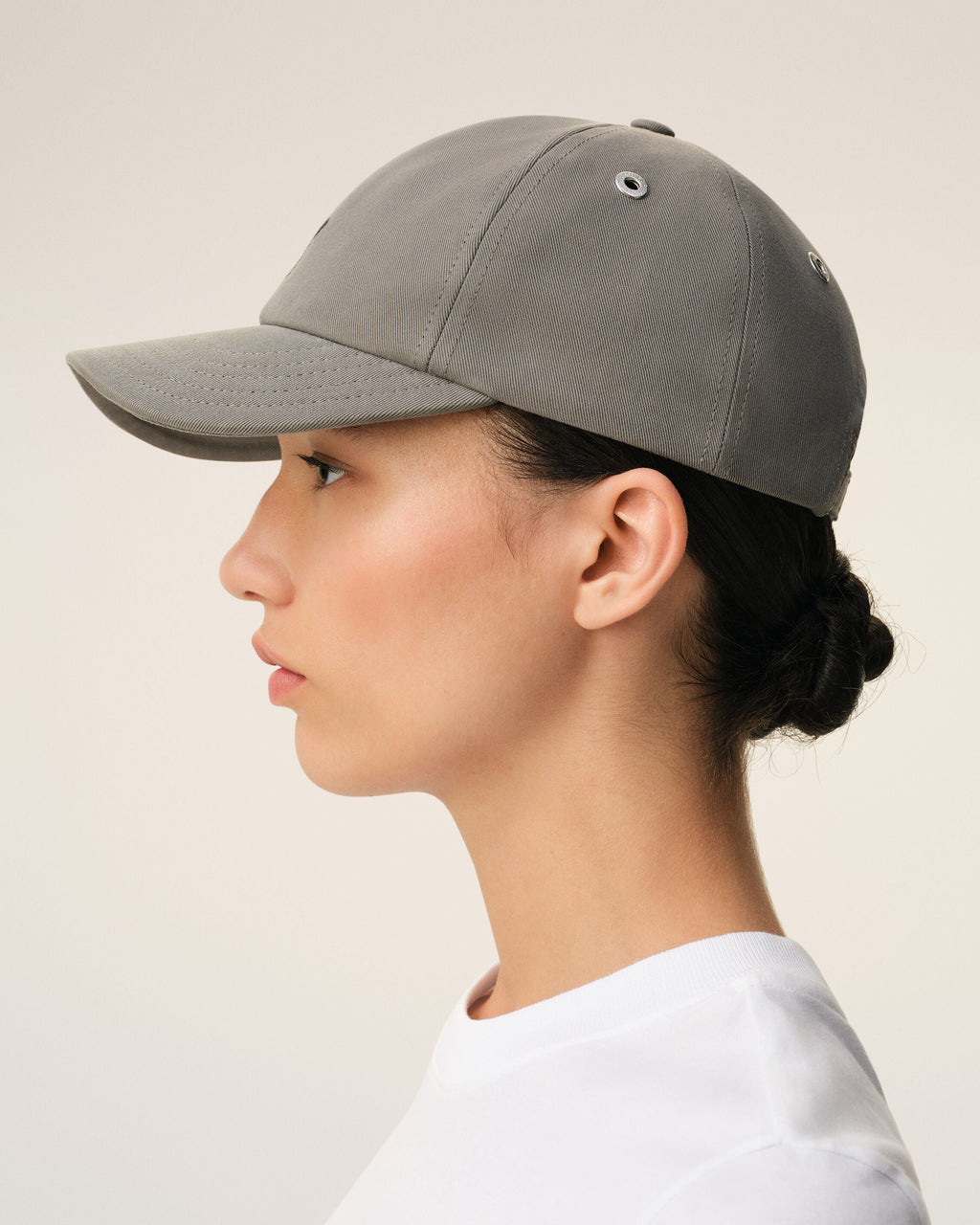 Grey Cotton Ami De Coeur Embroidery Cap