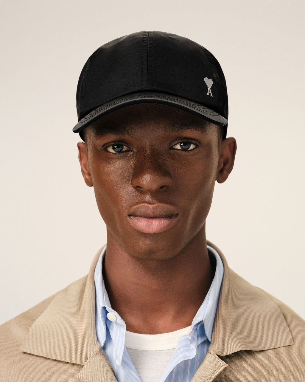 Black Nylon Ami De Coeur Stud Cap