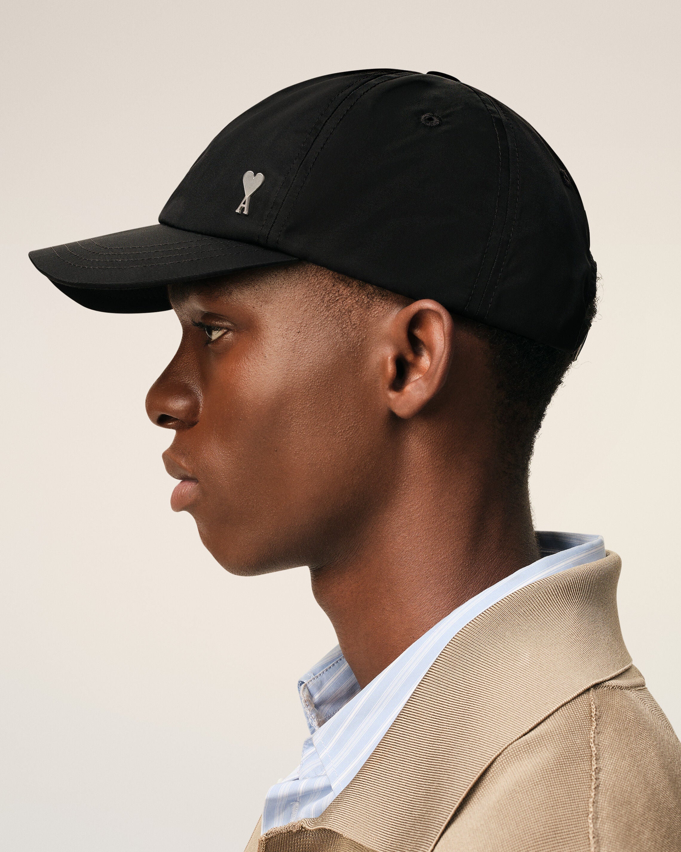 Black Nylon Ami De Coeur Stud Cap