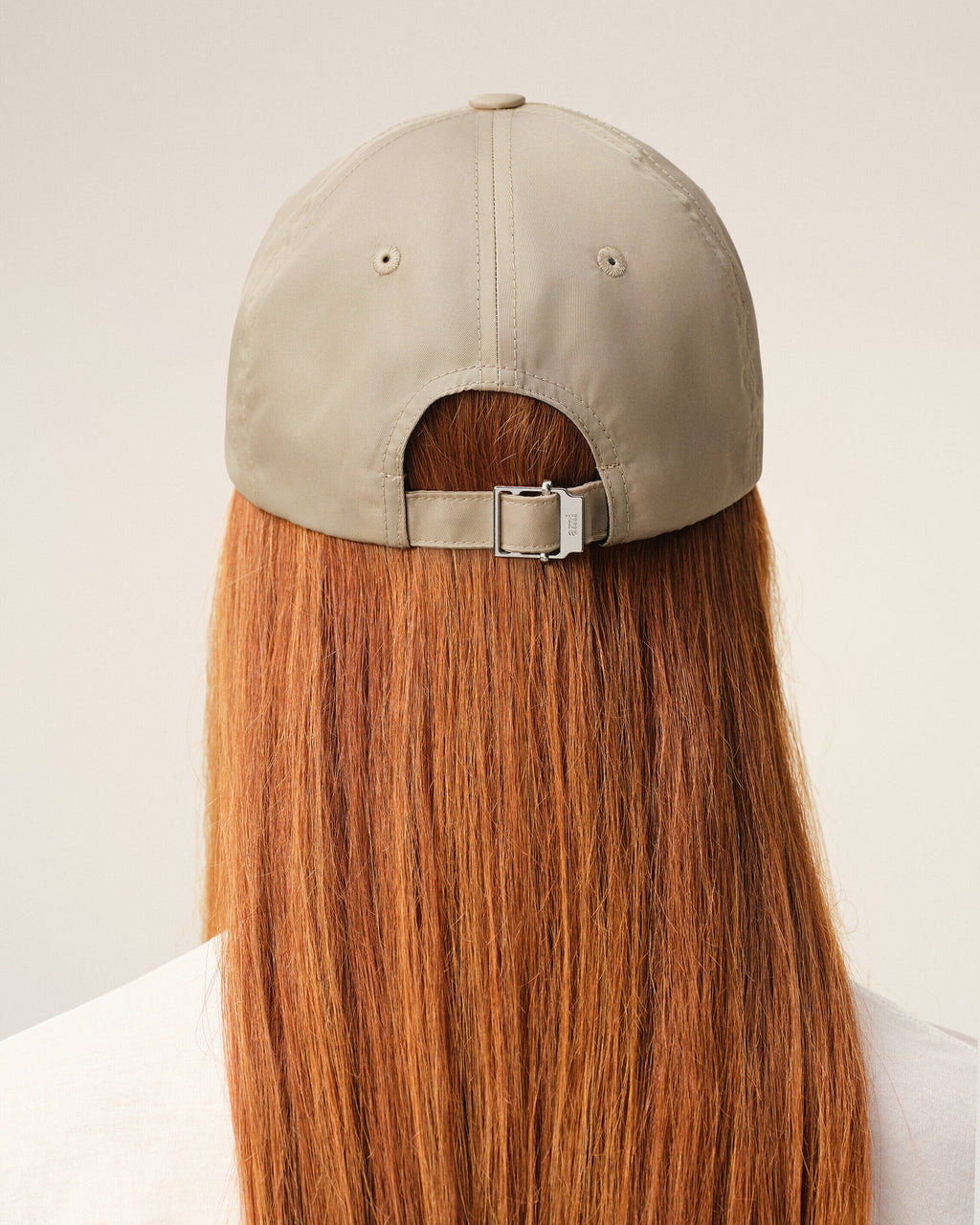 Beige Nylon Ami De Coeur Stud Cap