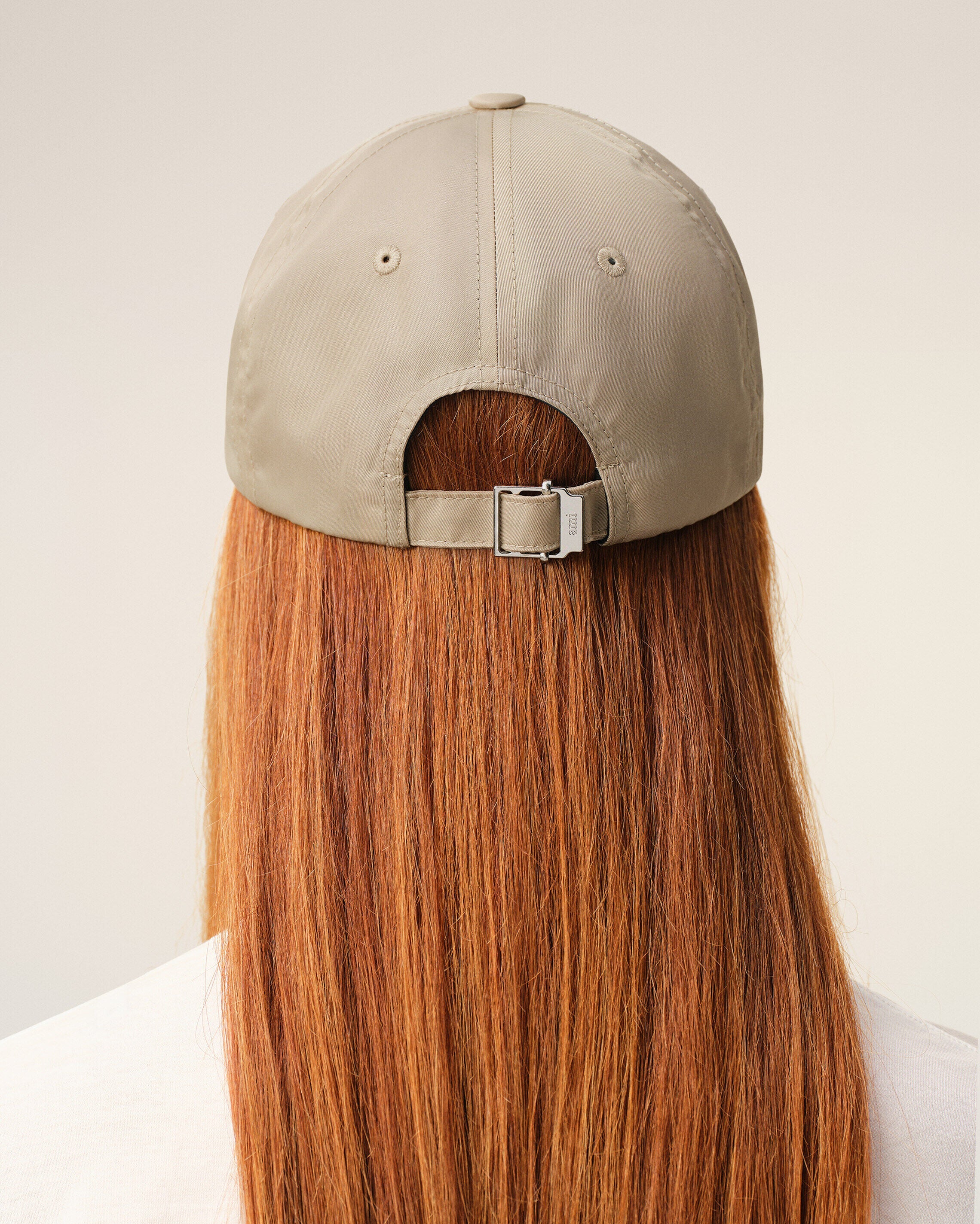 Beige Nylon Ami De Coeur Stud Cap