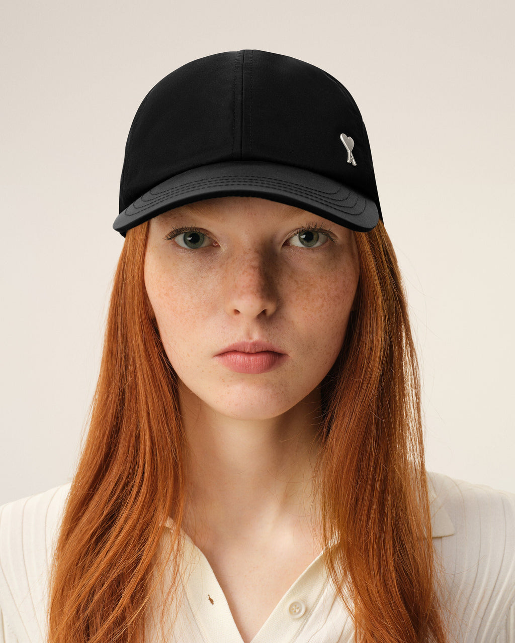 Black Nylon Ami De Coeur Stud Cap