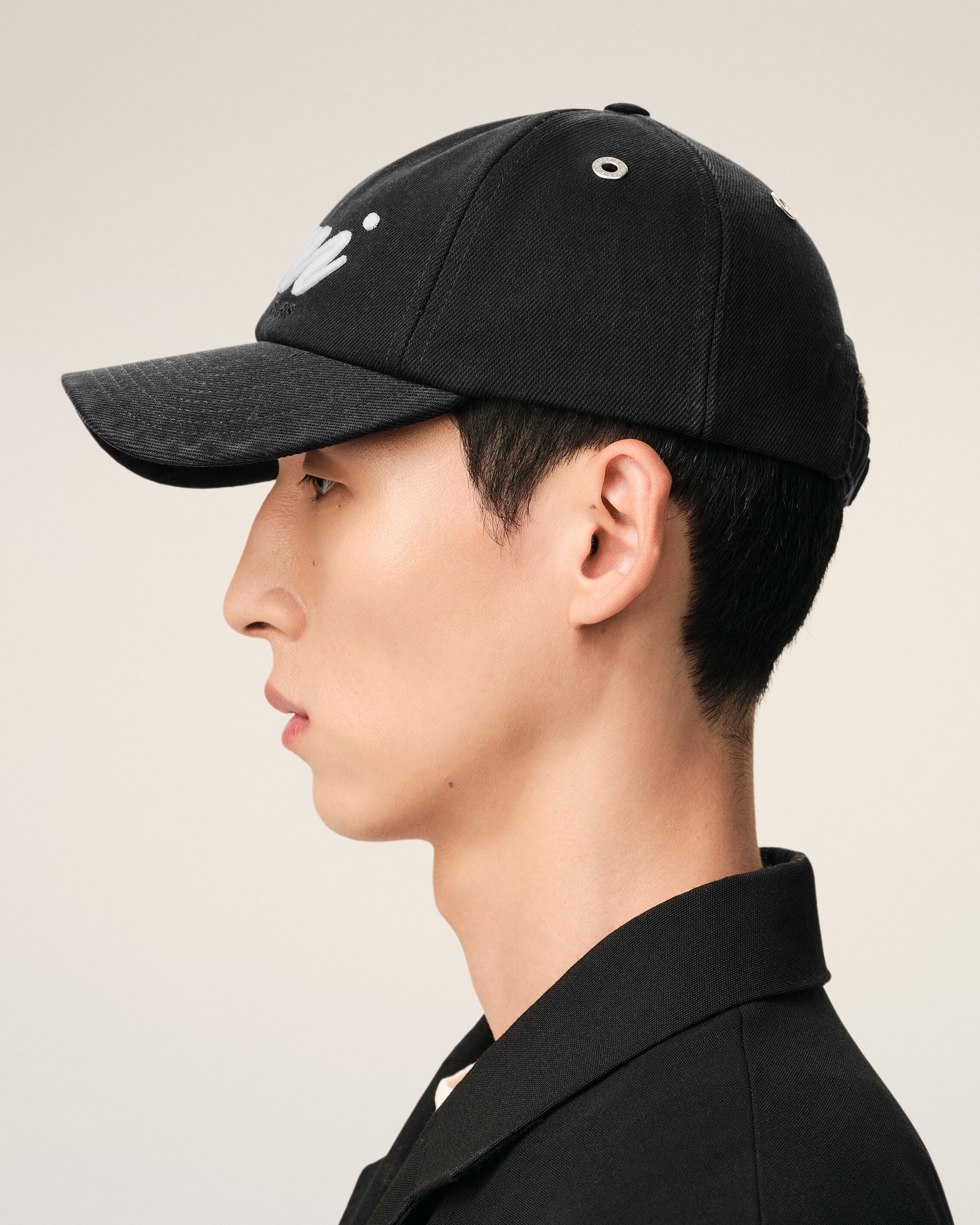 Black Cotton Ami Felt Patch Cap