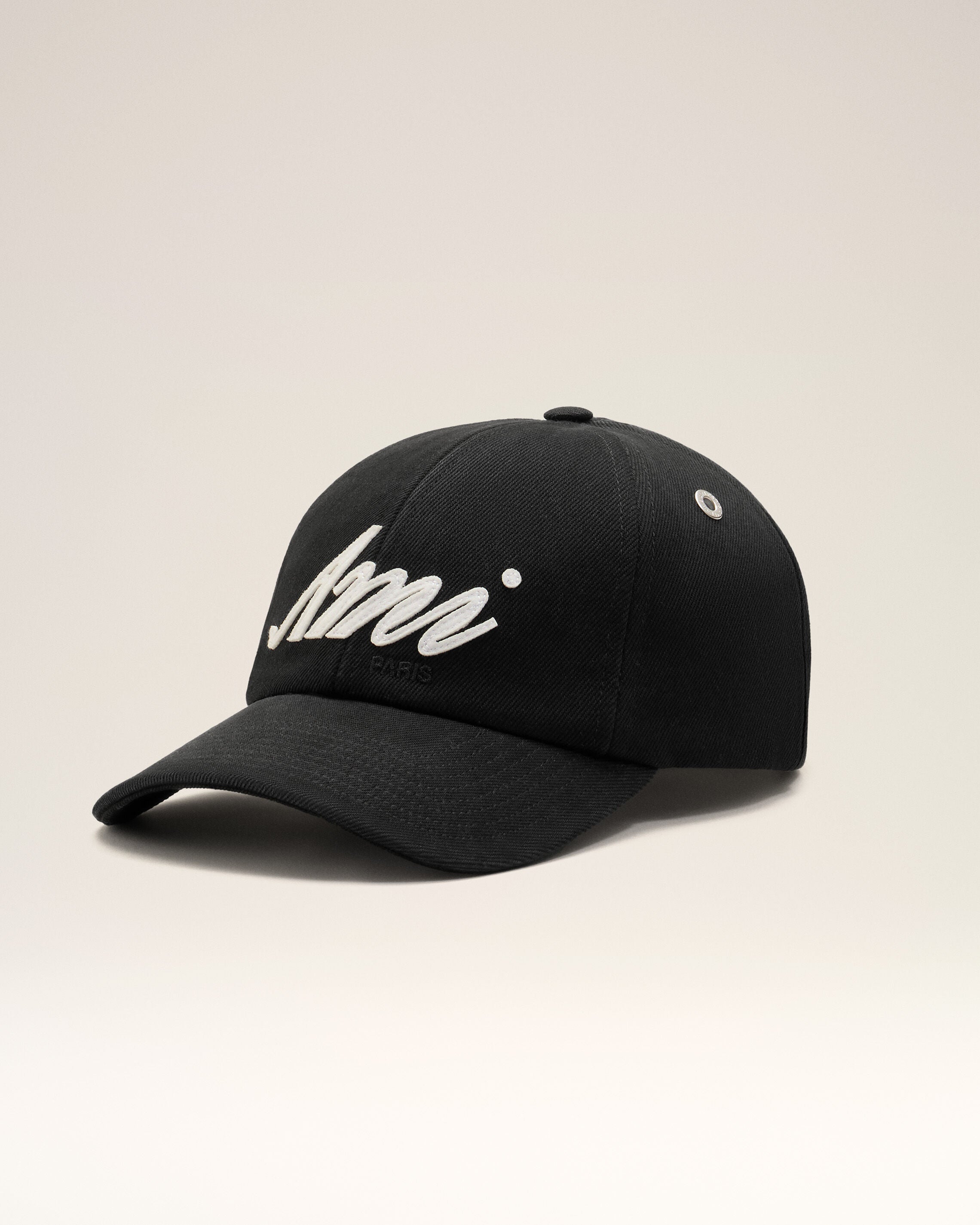 Black Cotton Ami Felt Patch Cap