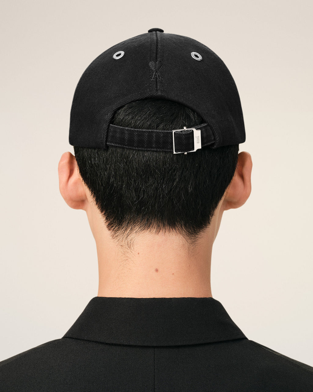Black Cotton Ami Felt Patch Cap
