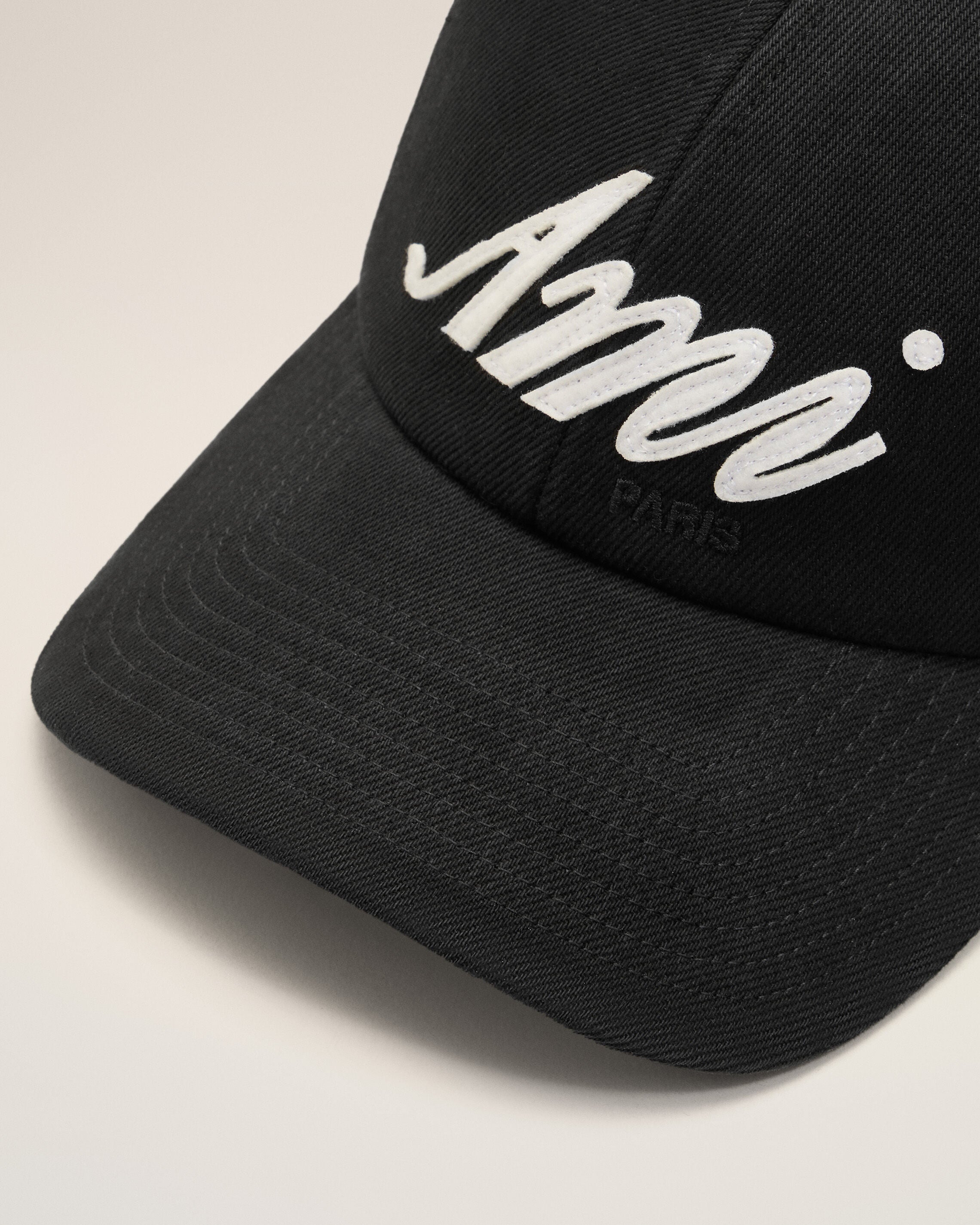 Black Cotton Ami Felt Patch Cap