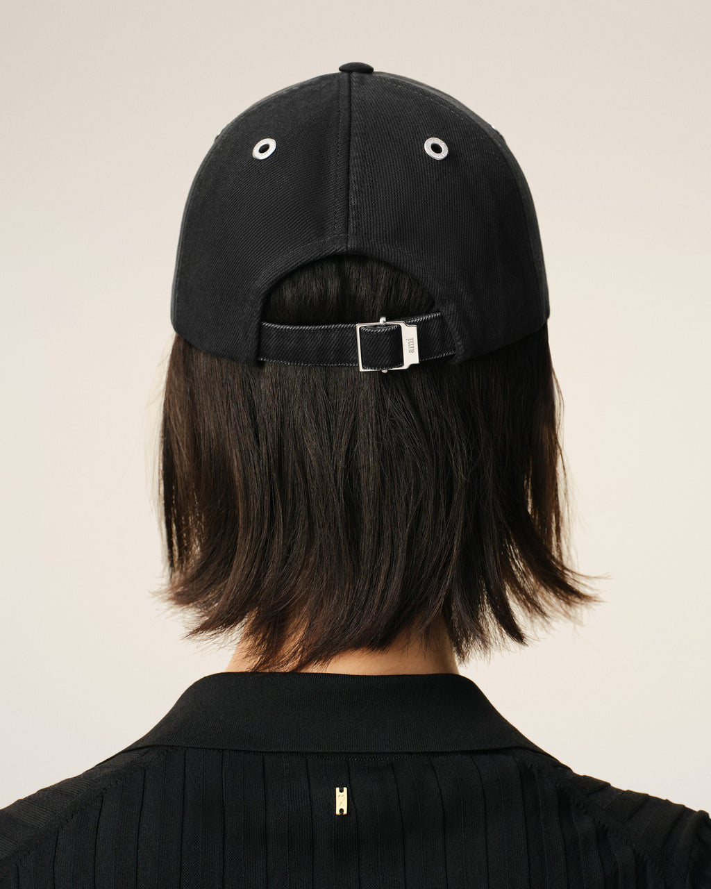Black Cotton Ami De Coeur Felt Patch Cap