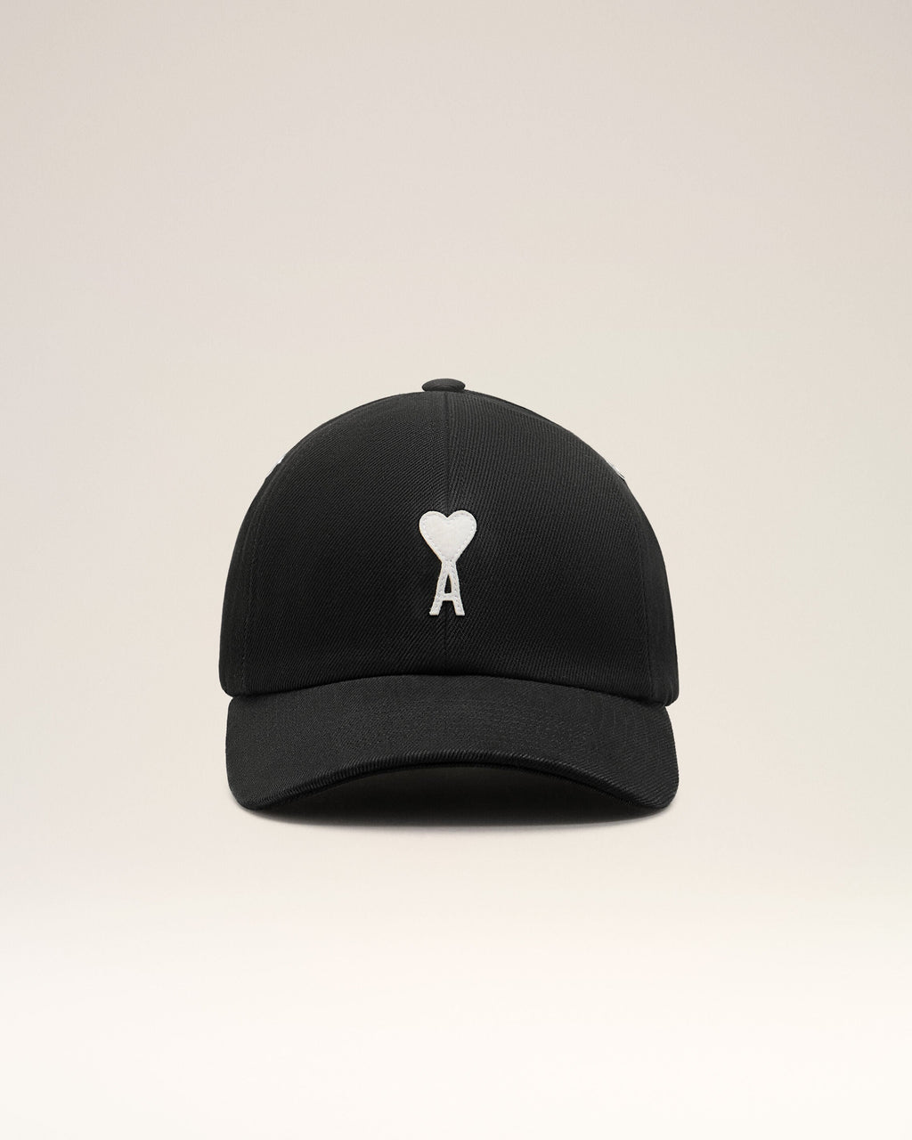 Black Cotton Ami De Coeur Felt Patch Cap