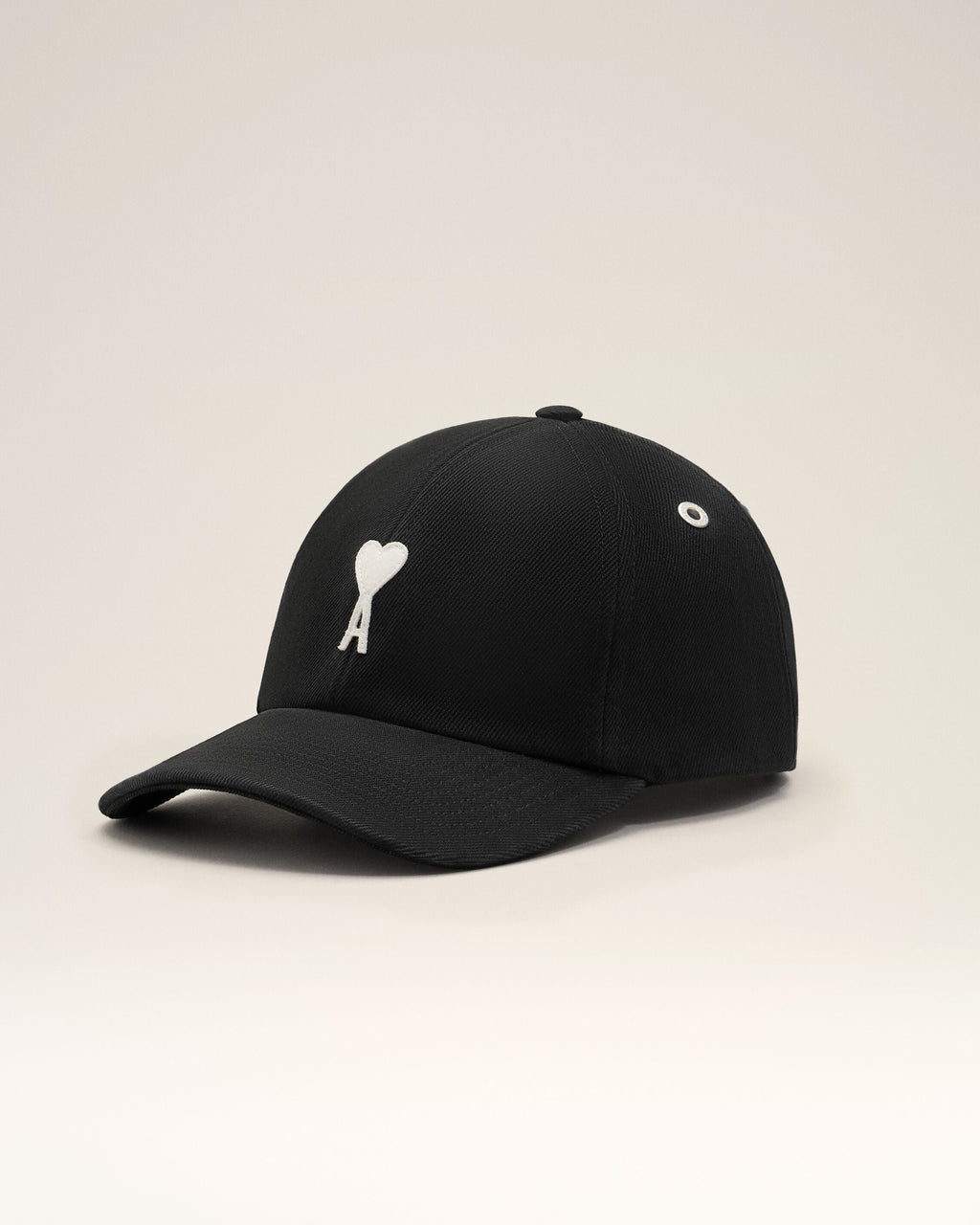 Black Cotton Ami De Coeur Felt Patch Cap