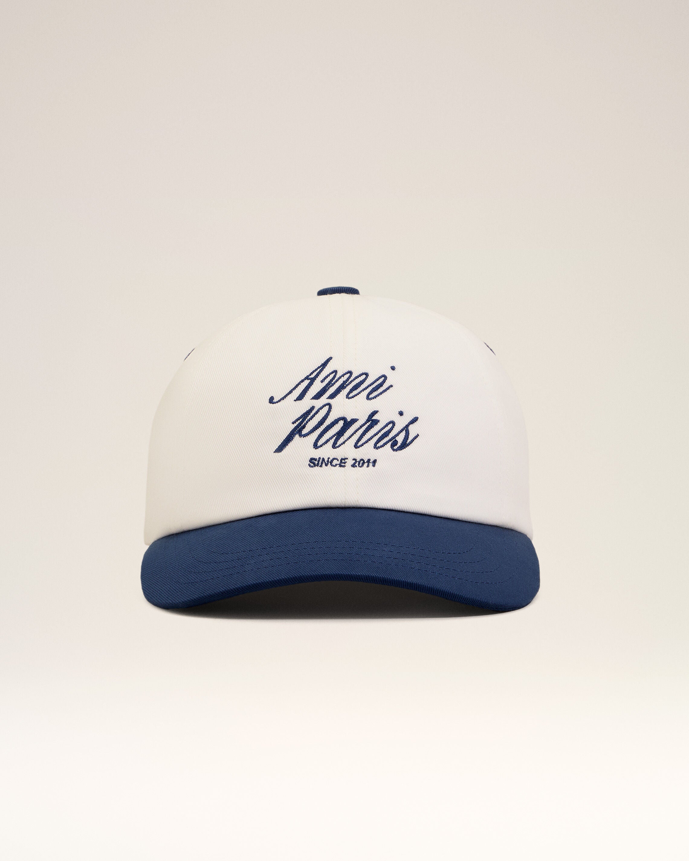 Blue And White Bicolor Cotton Ami Paris Cap