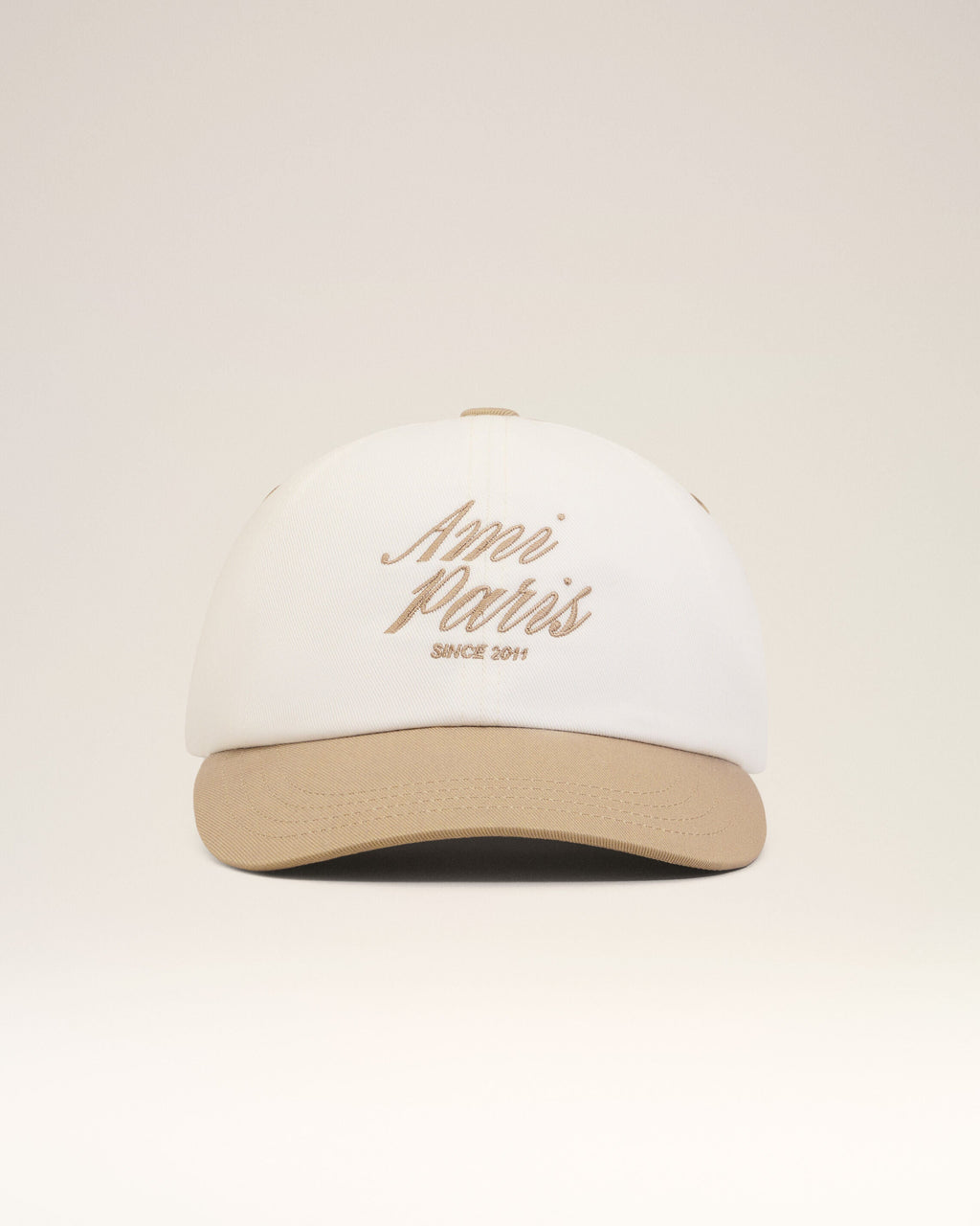Beige And White Bicolor Cotton Ami Paris Cap
