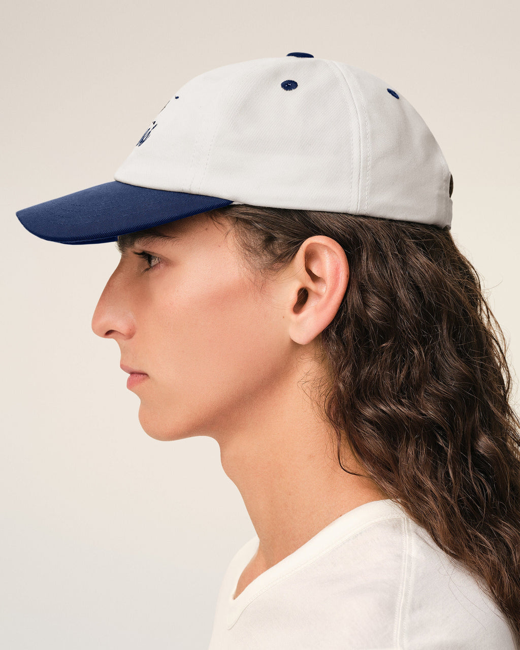 Blue And White Bicolor Cotton Ami Paris Cap