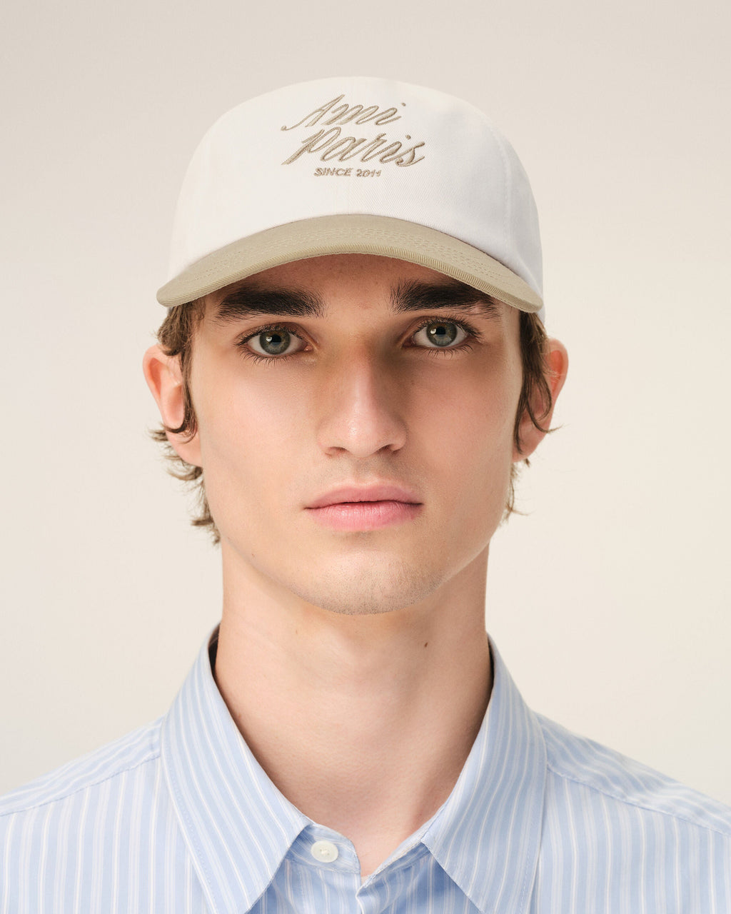 Beige And White Bicolor Cotton Ami Paris Cap