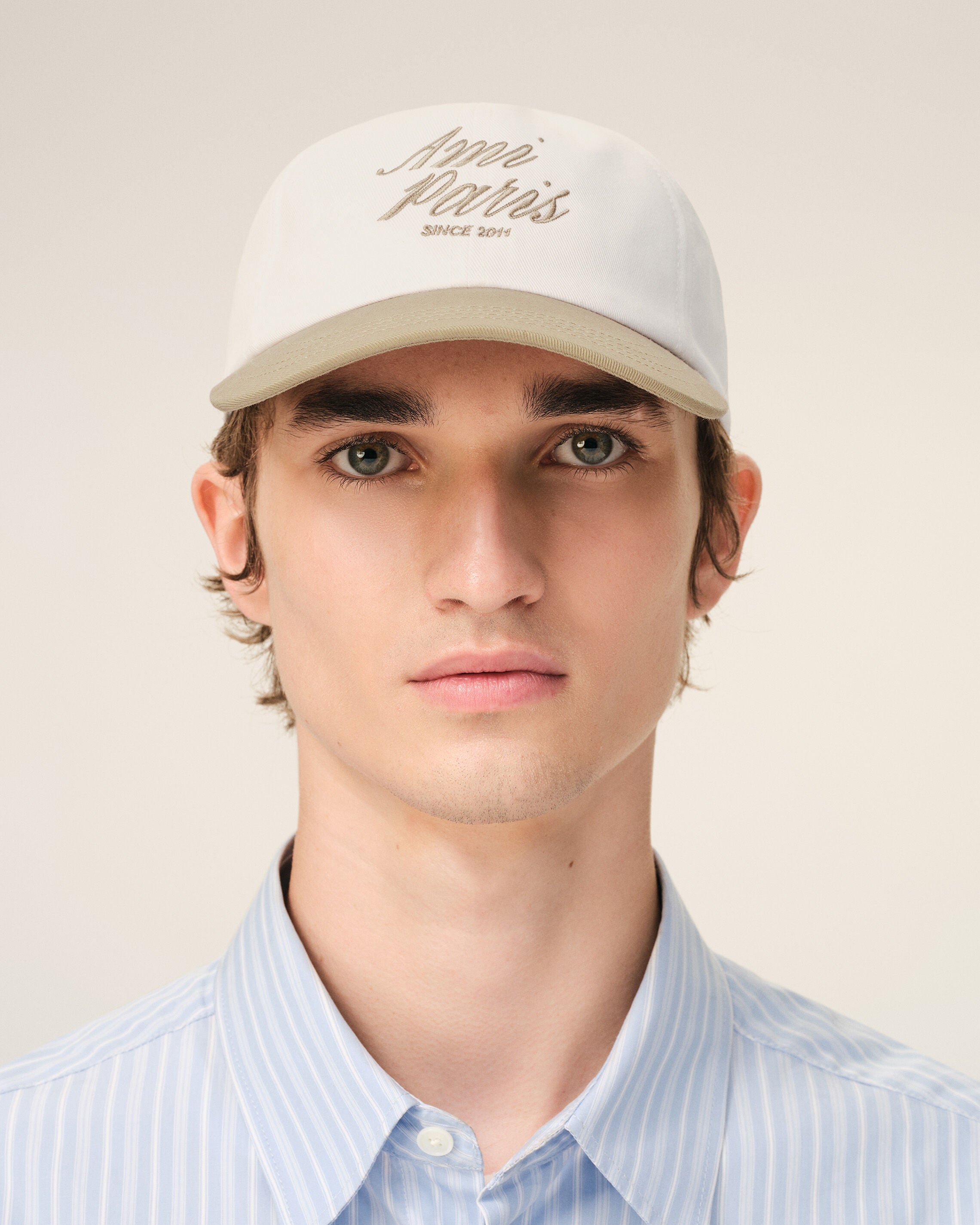 Beige And White Bicolor Cotton Ami Paris Cap