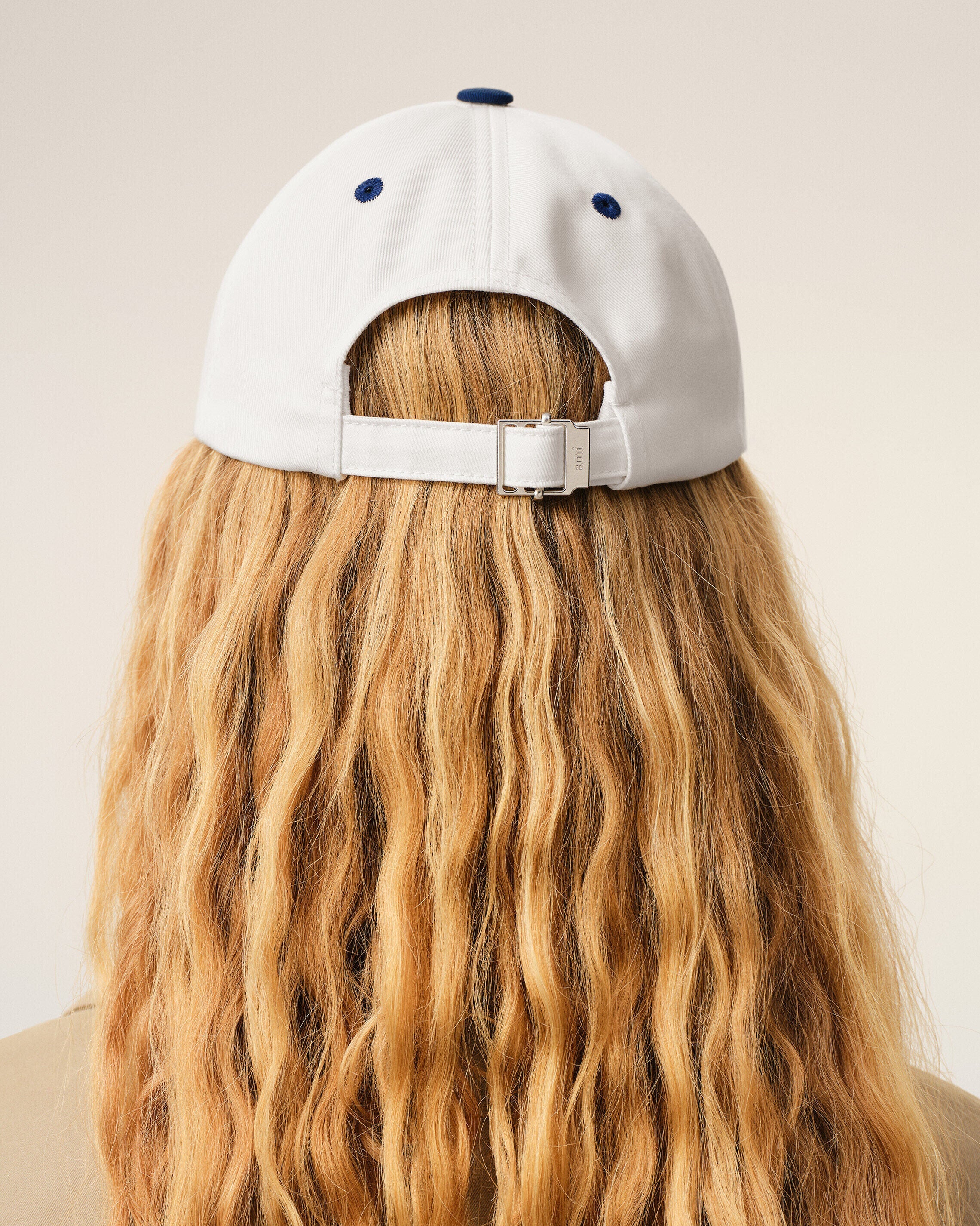 Blue And White Bicolor Cotton Ami Paris Cap