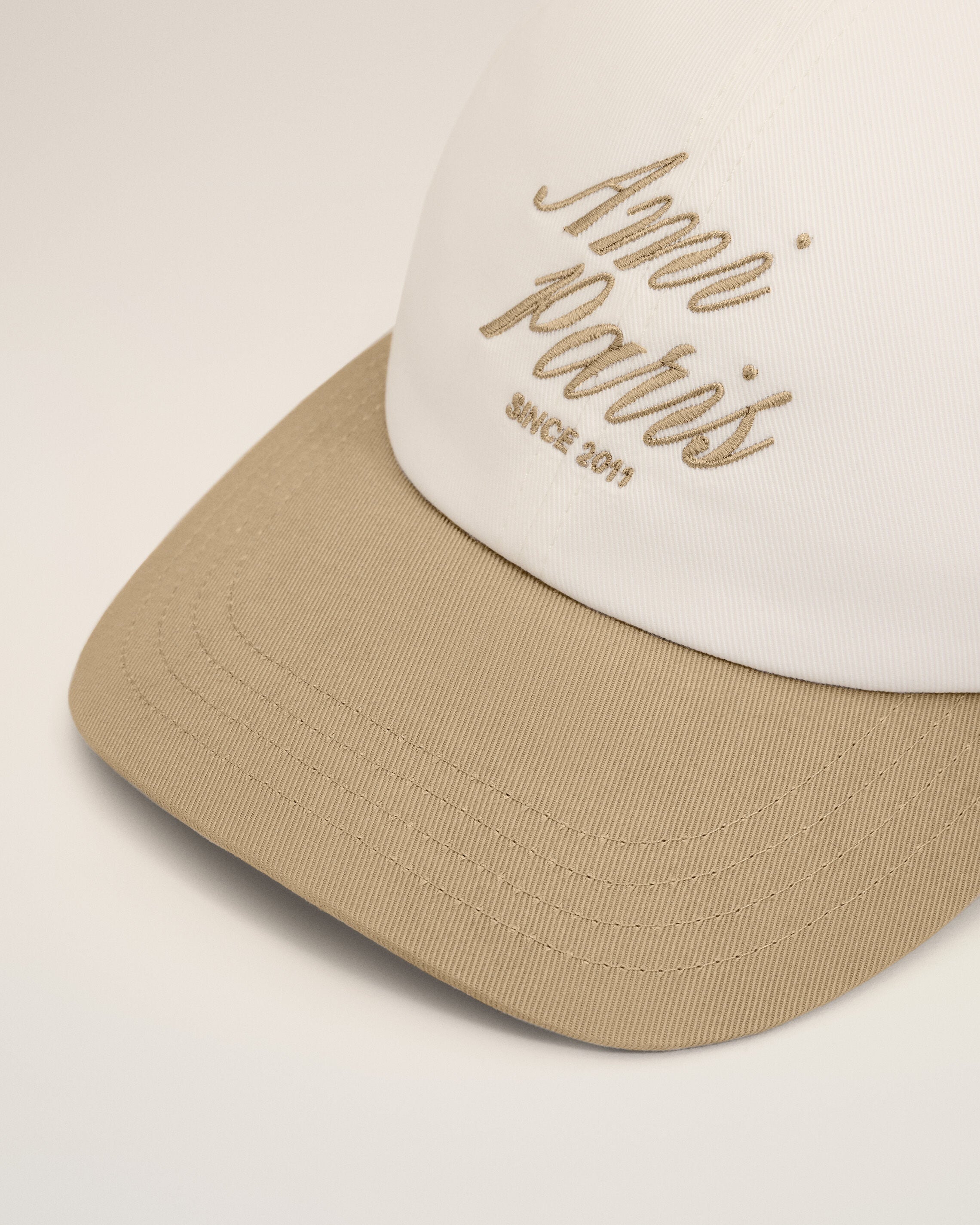 Beige And White Bicolor Cotton Ami Paris Cap