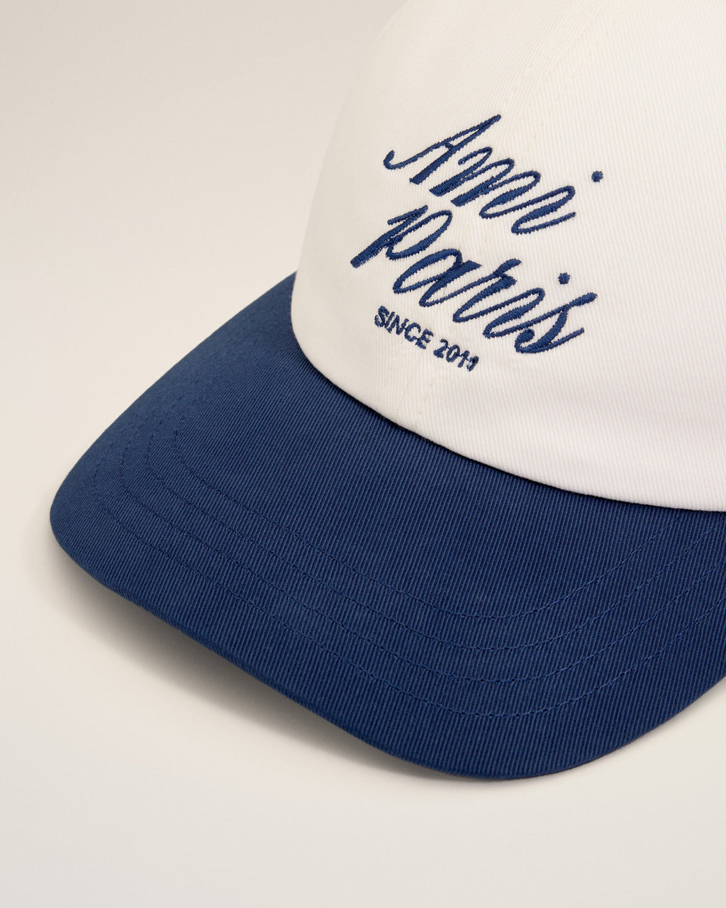 Blue And White Bicolor Cotton Ami Paris Cap
