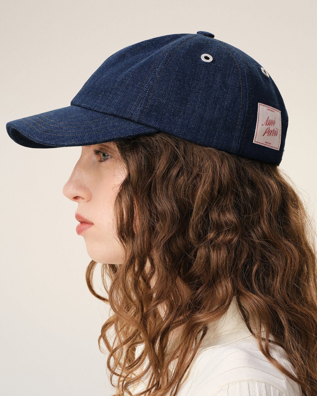 Blue Denim Ami Paris Side Patch Cap