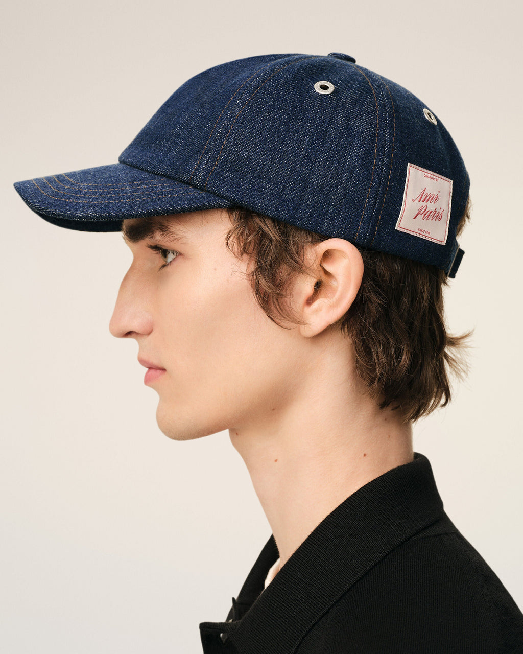 Blue Denim Ami Paris Side Patch Cap
