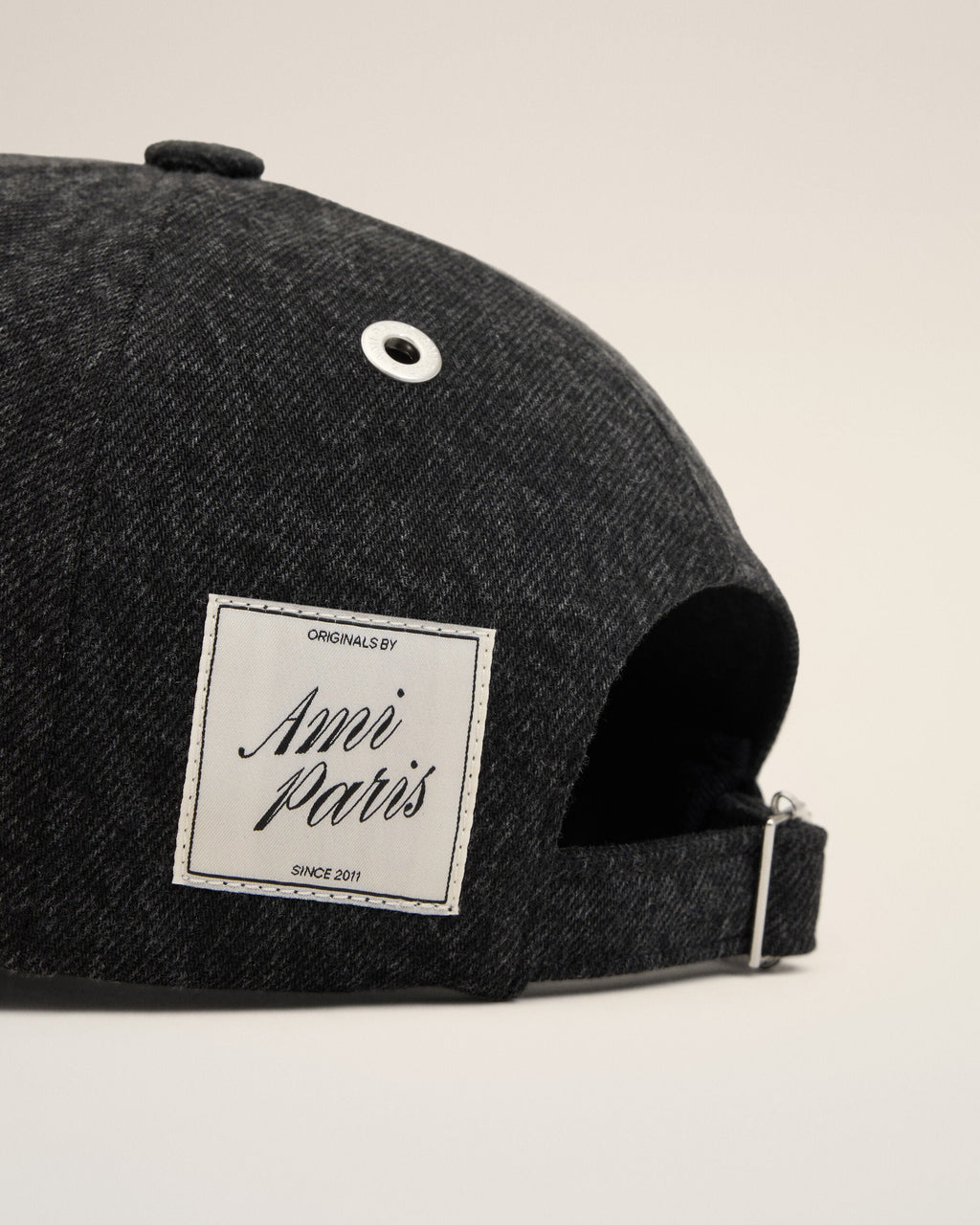 Black Denim Ami Paris Side Patch Cap