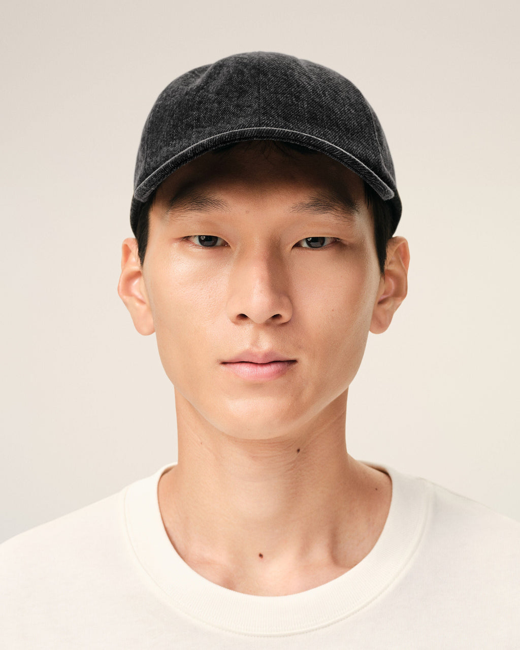 Black Denim Ami Paris Side Patch Cap