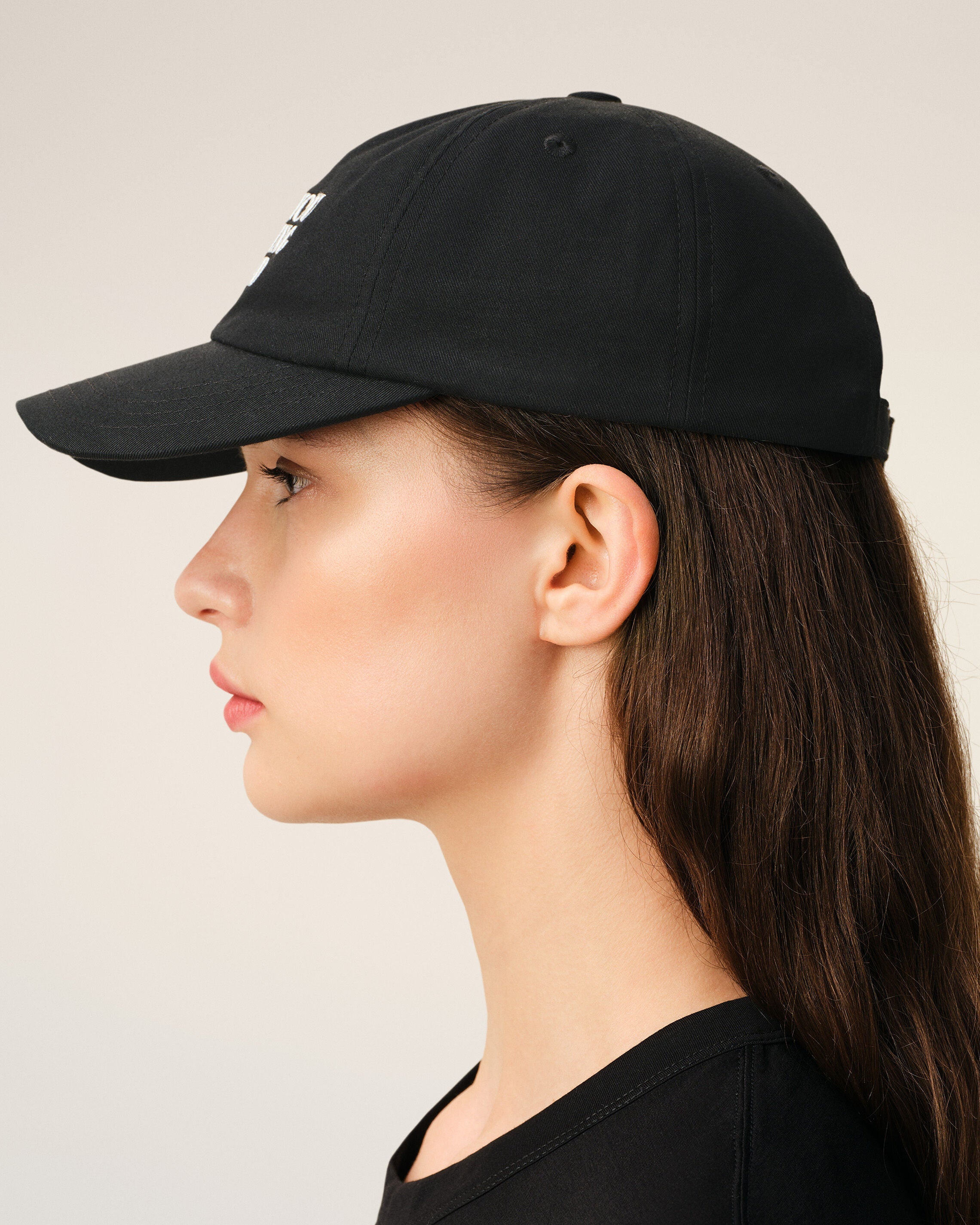 Black Cotton Thank You For Being A Friend Embroidery Cap
