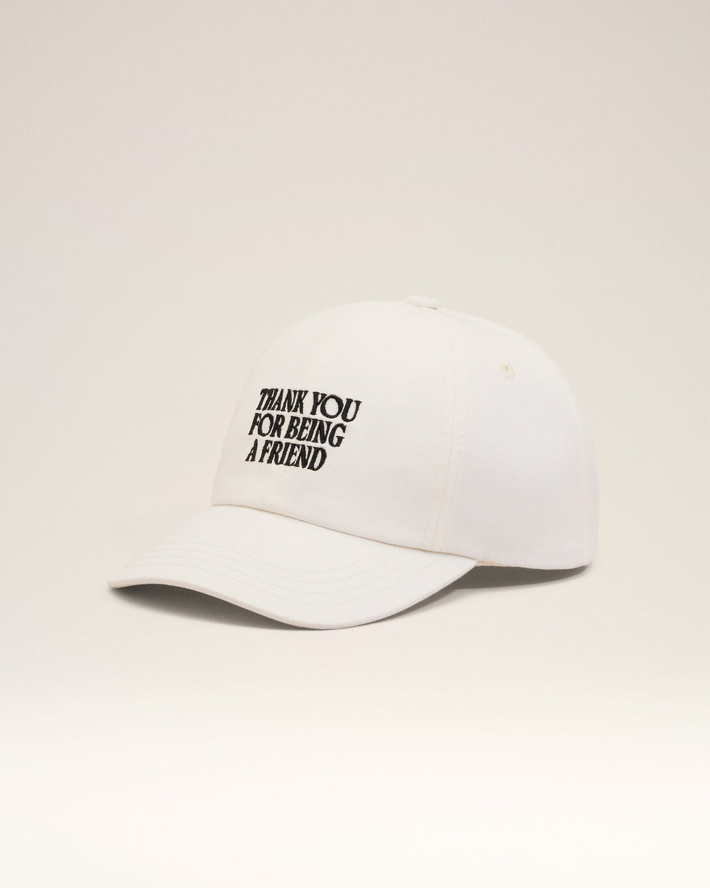 White Cotton Thank You For Being A Friend Embroidery Cap