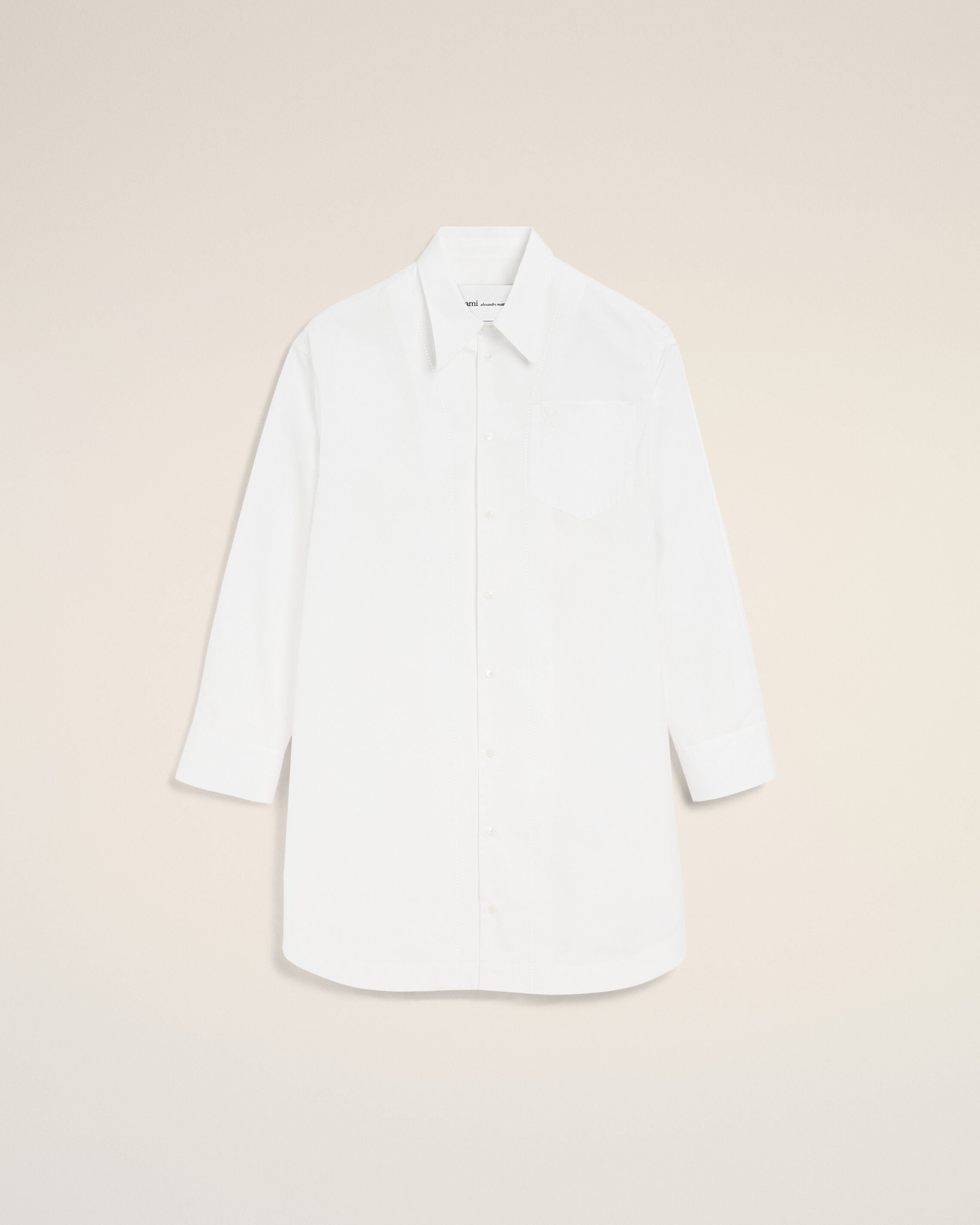 White Cotton Ami De Coeur Wide Shirt Dress