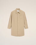 Beige New Wool Ami De Coeur Wide Shirt Dress